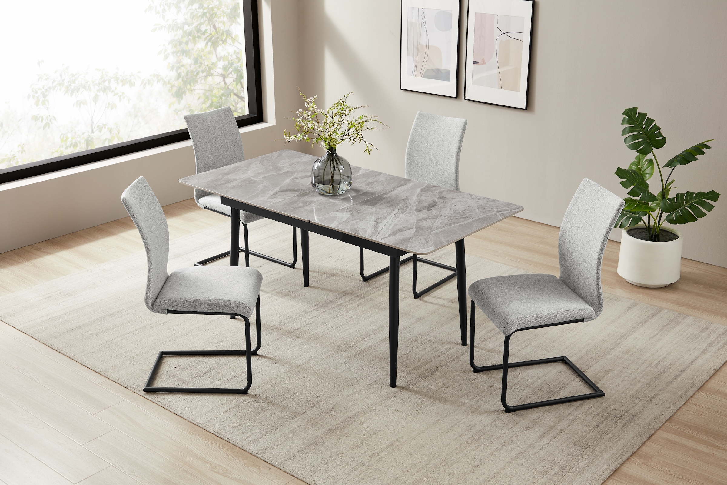 OTTO home Freischwinger »Tayler« (Set) 2 Stk.Strukturstoff, robustem Metallgestell, Anti-Kipp-Funktion