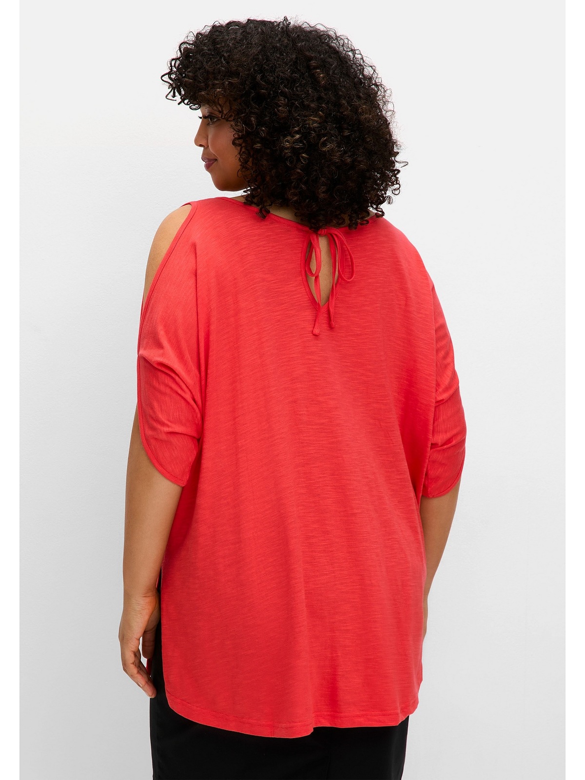 Sheego Longshirt "Große Größen", mit geschlitzten Fledermausärmeln günstig online kaufen