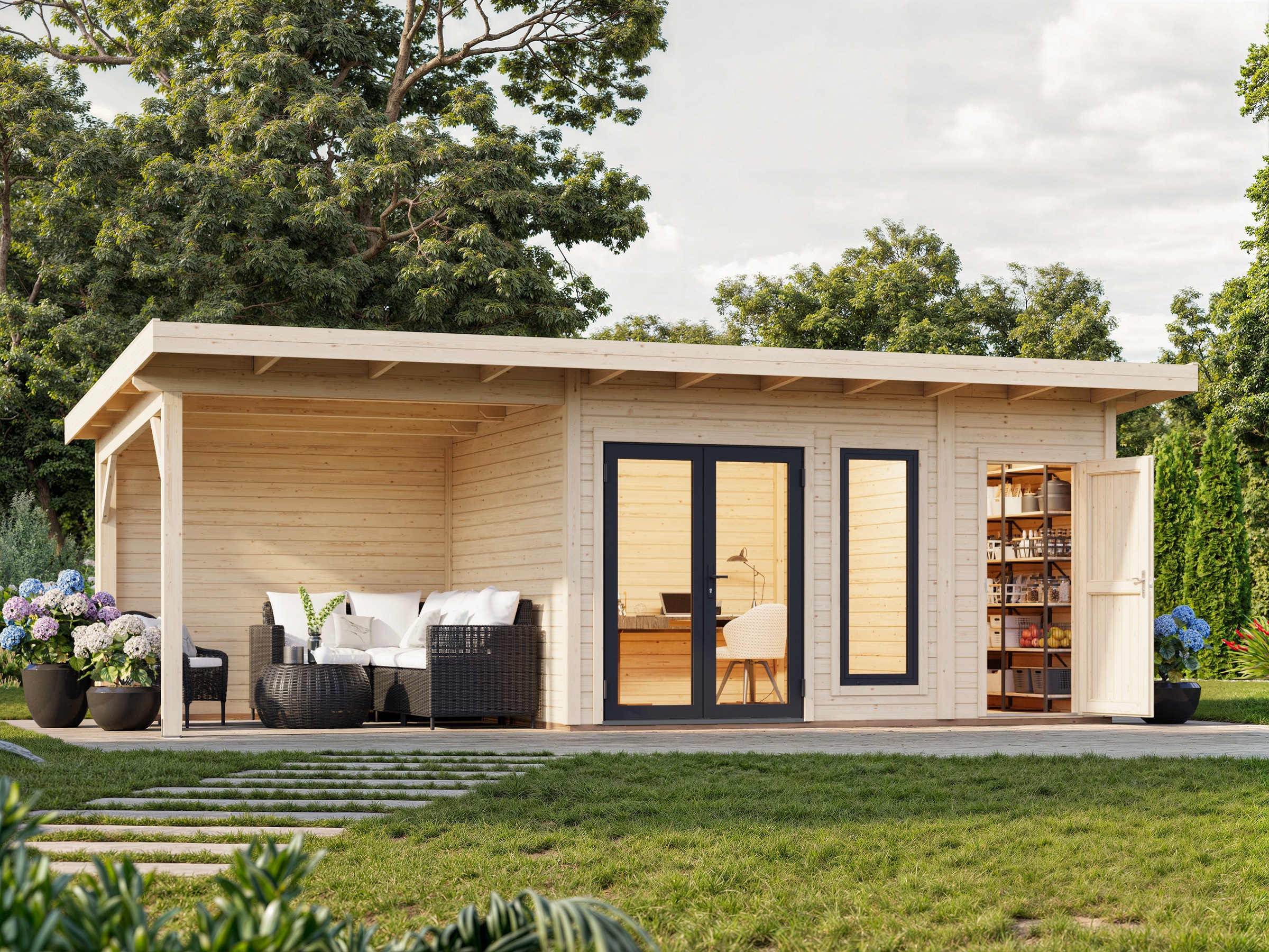 Palmako Gartenhaus »Aurelia 12,4+7,9 m²«