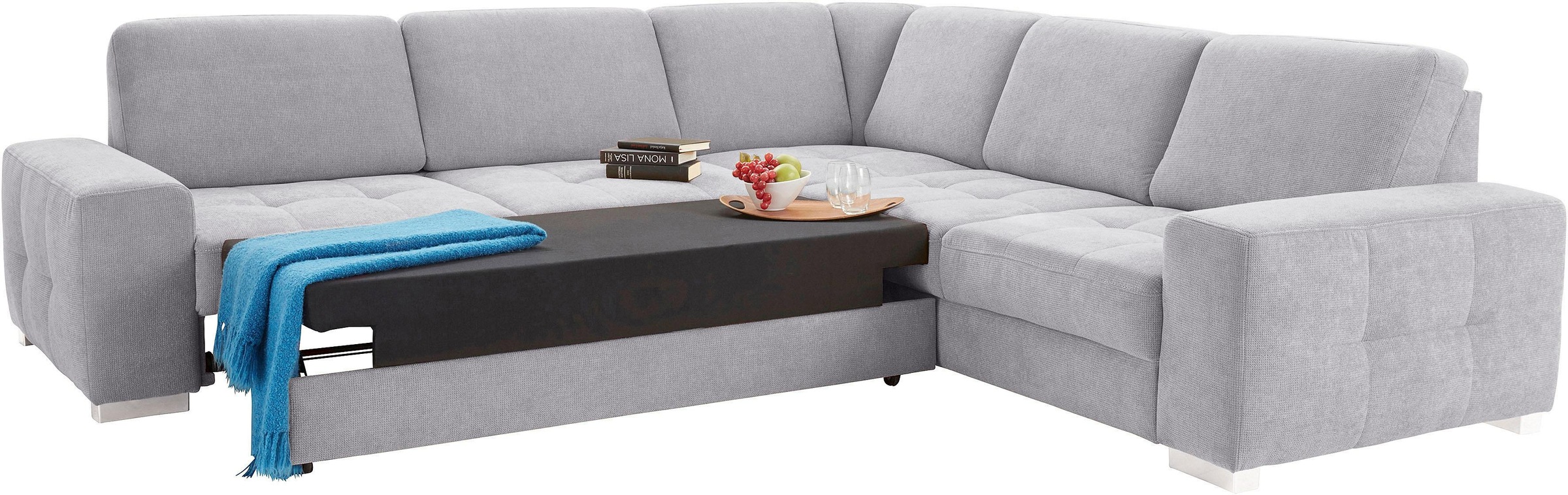 sit&more Ecksofa »Santorini L-Form«, mit Federkern und Sitztiefenverstellung, wahlweise mit Bettfunktion