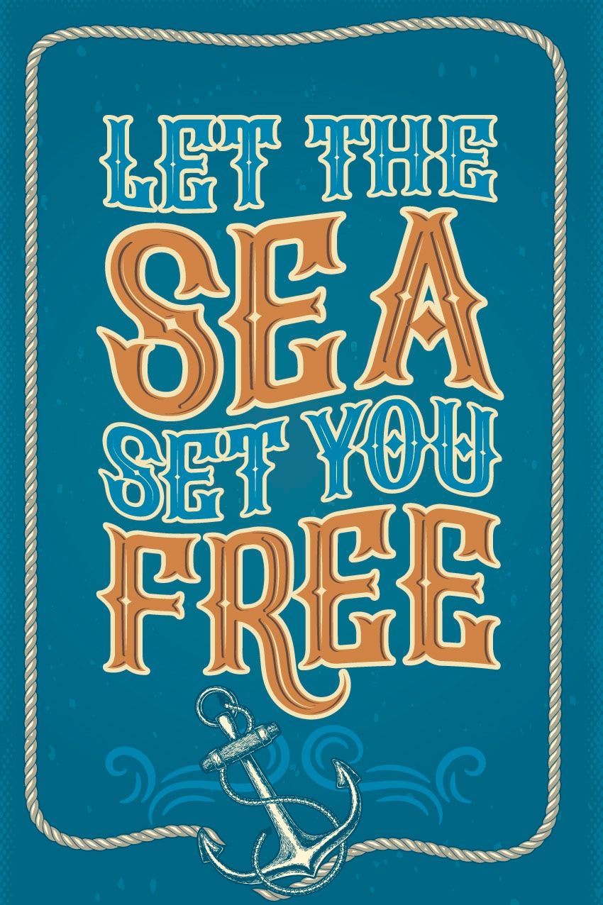 queence Metallbild "Free Sea", Schriftzüge, (1 St.), Stahlschilder günstig online kaufen