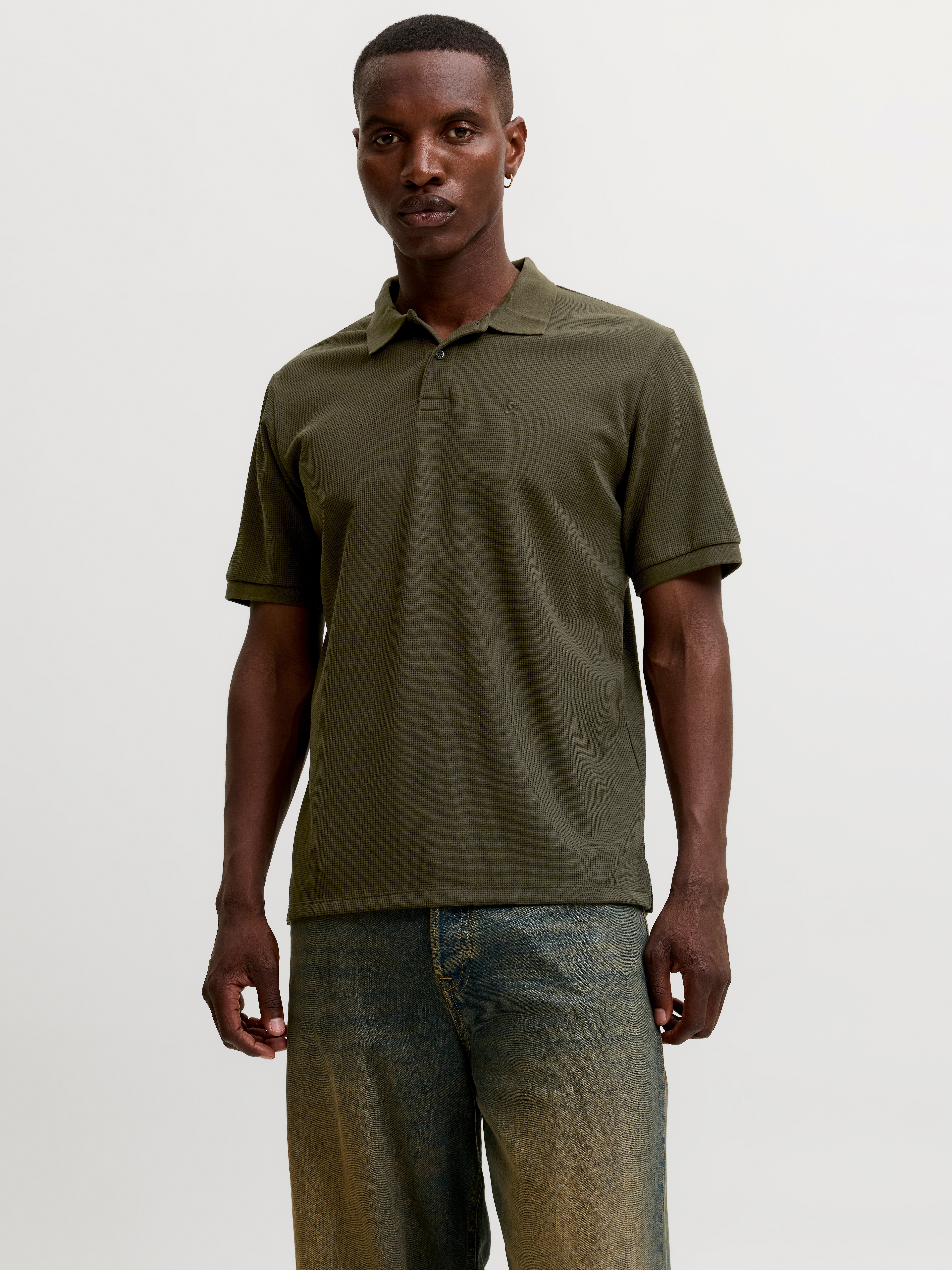 Jack & Jones "JJEAUSTIN POLO SS NOOS" Materialmix, regular fit