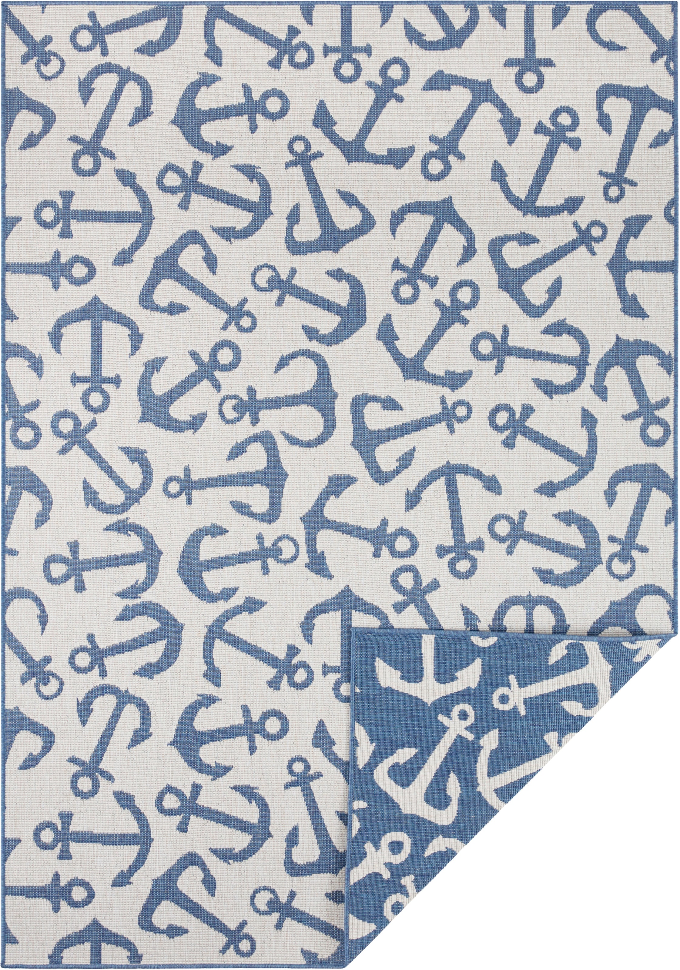 NORTHRUGS Teppich »Badian«, rechteckig, bestellen Anker, BAUR Pflegeleicht, | Robust, maritim, Motiv Flachgewebe