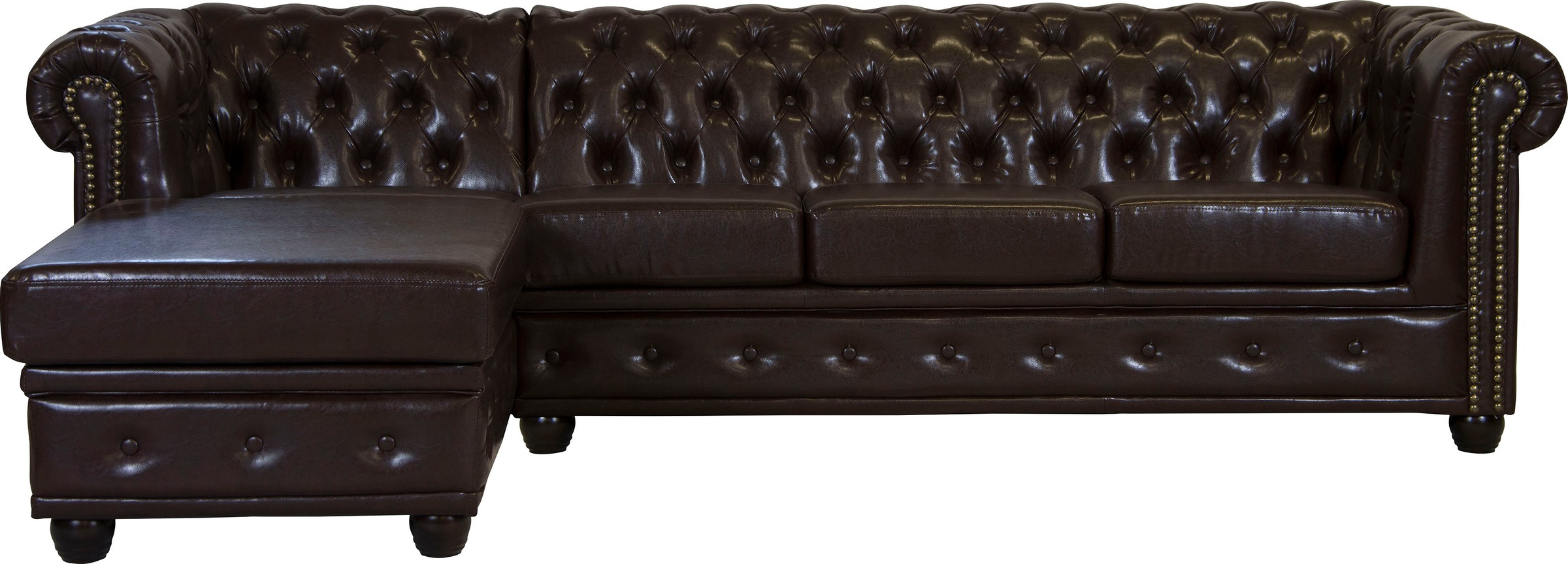 Home affaire Chesterfield-Sofa »Rysum L-Form«, Chesterfield-Optik mit Ottomanen-Abschluß