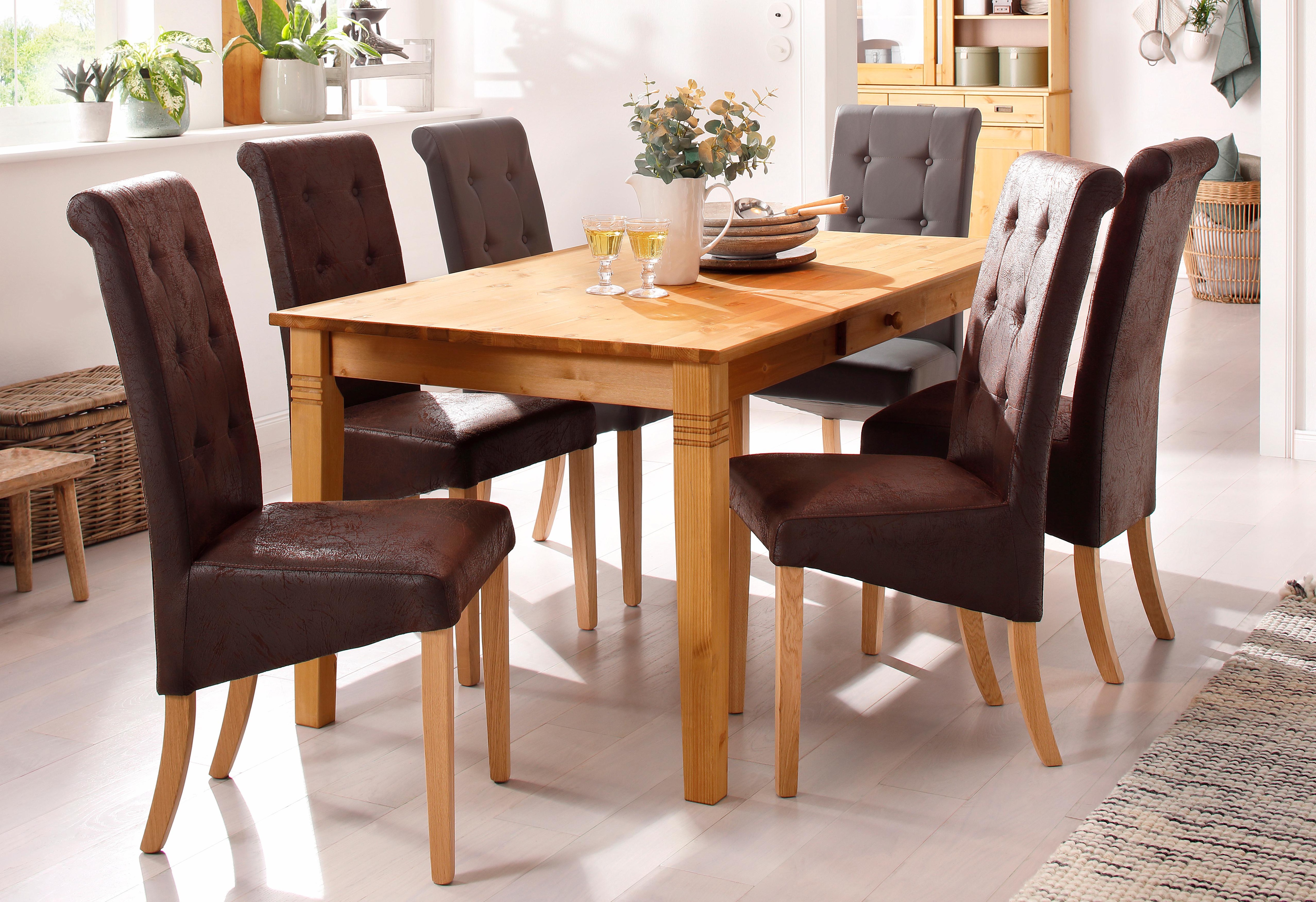 Thumbnail - Home affaire Esstisch "Danuta", wahlweise mit Schublade, aus massiver Kiefer, FSC-zertifiziert