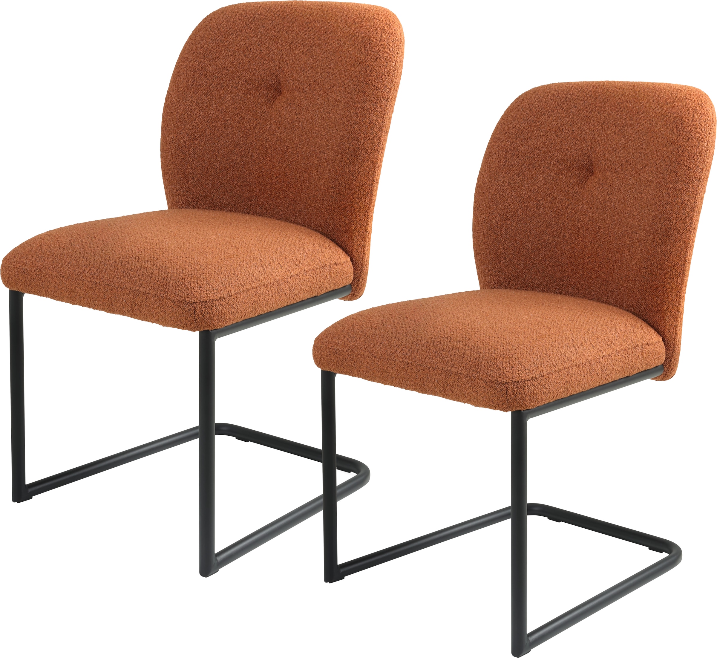 TOM TAILOR HOME Freischwinger "PEBBLE CHAIR" (Set) 2 Stk. Webstoff Bouclé E günstig online kaufen