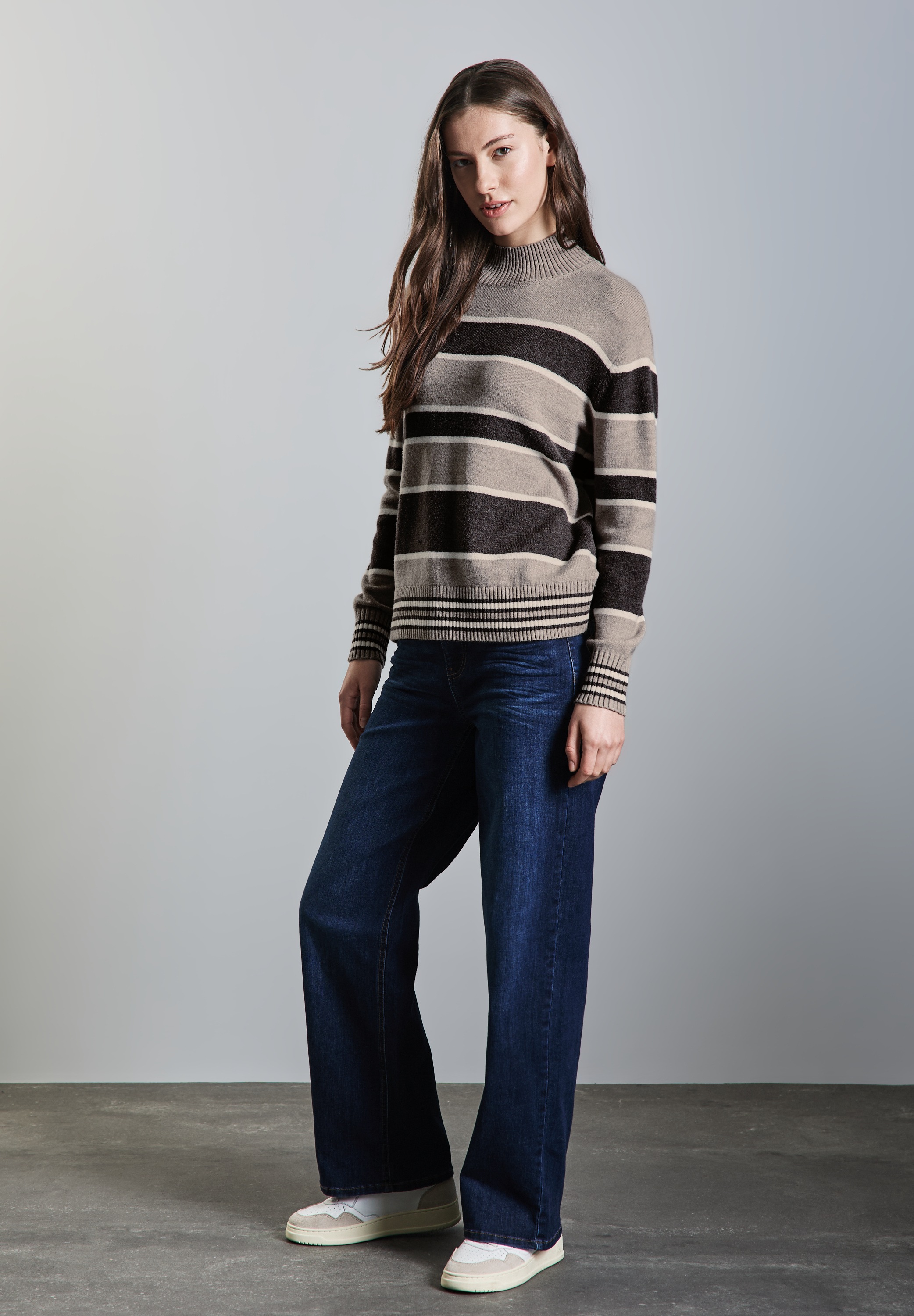 STREET ONE Strickpullover, mit Stehkragen