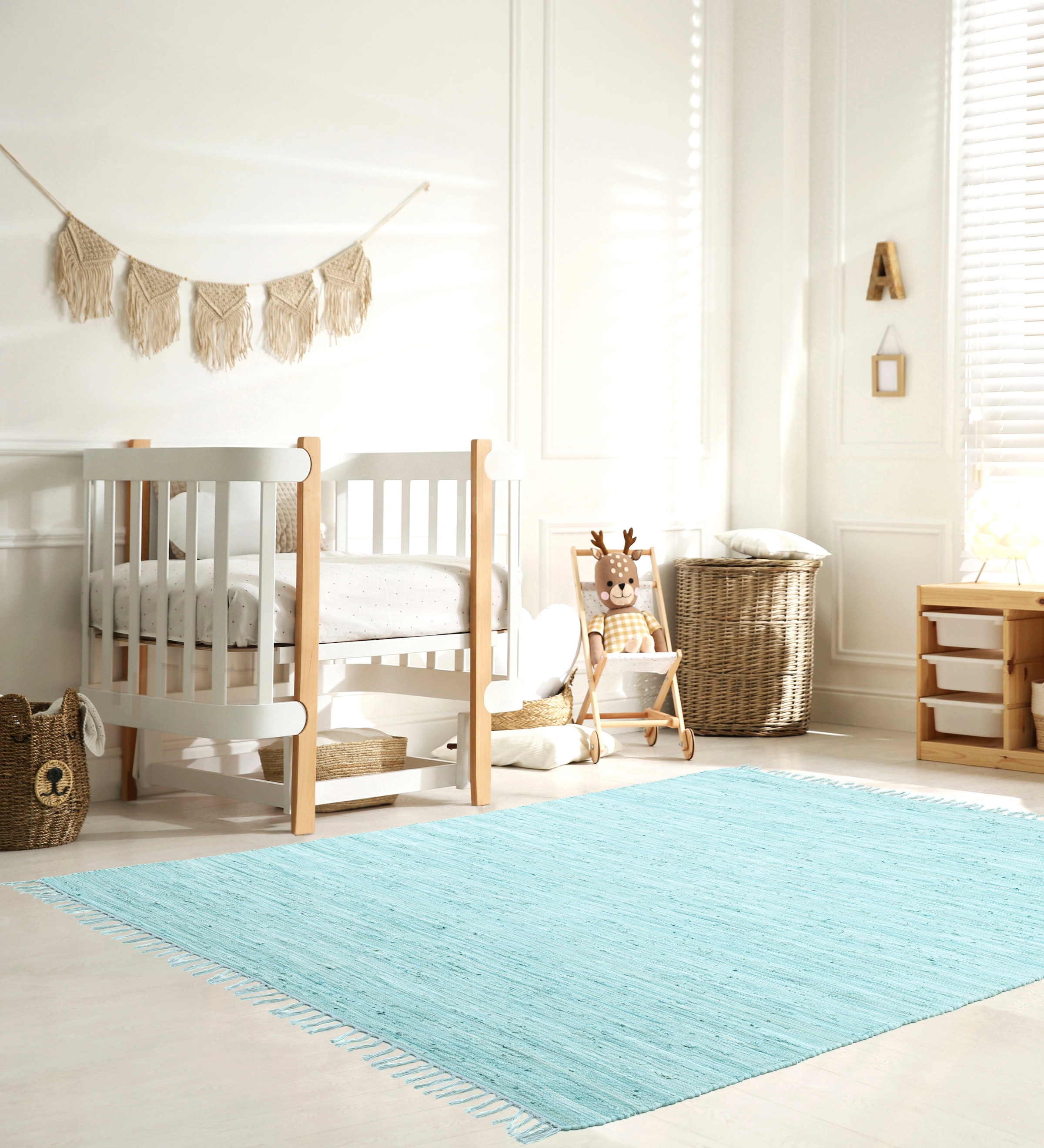 OTTO home Kinderteppich "Insa Fleckerl" rechteckig 5 mm Höhe Uni Farben, pa günstig online kaufen