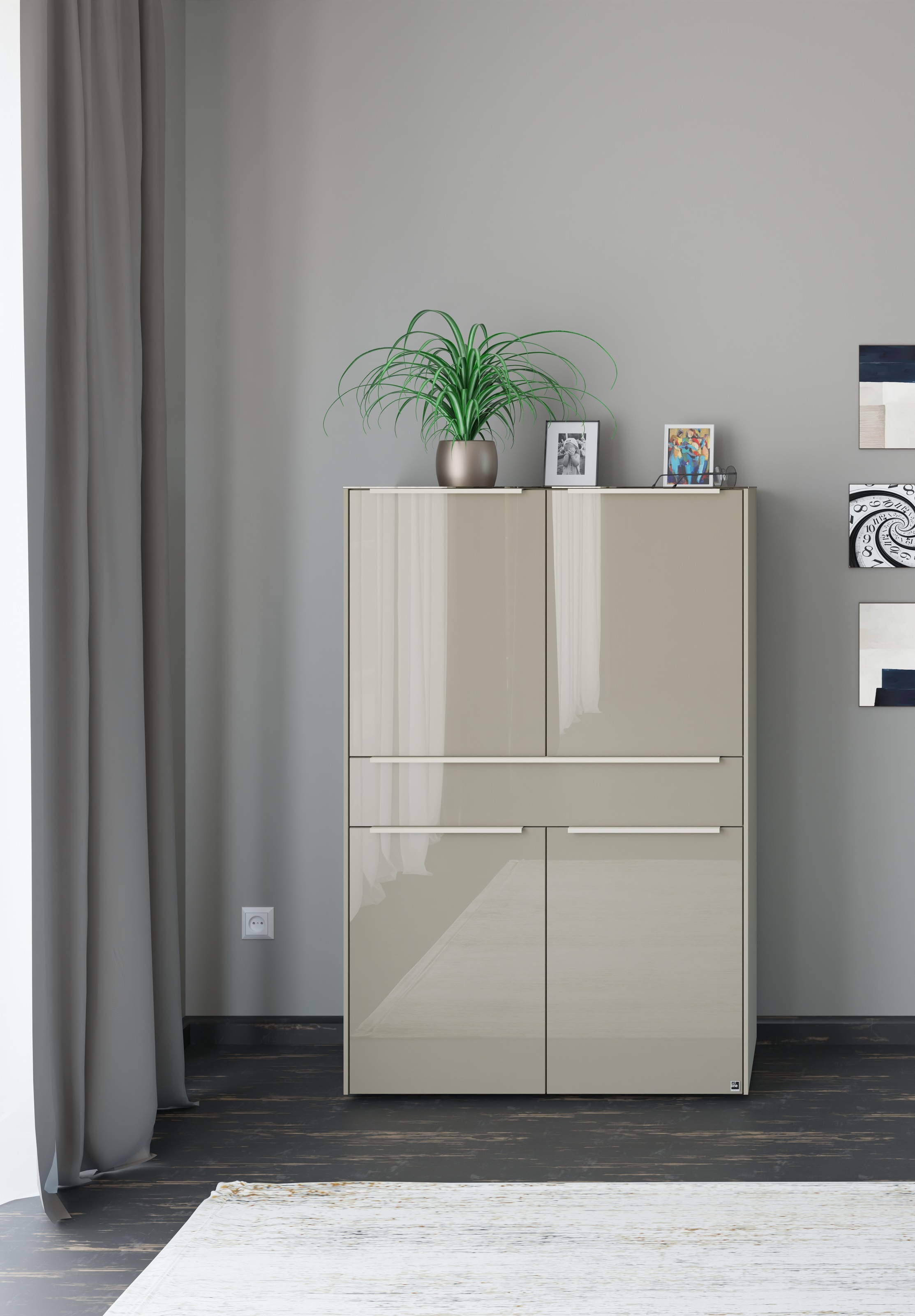 set one by Musterring Highboard "Reno" 1 Stk. tlg. Mit Gleitern und in verschiedenen Farben erhältlich