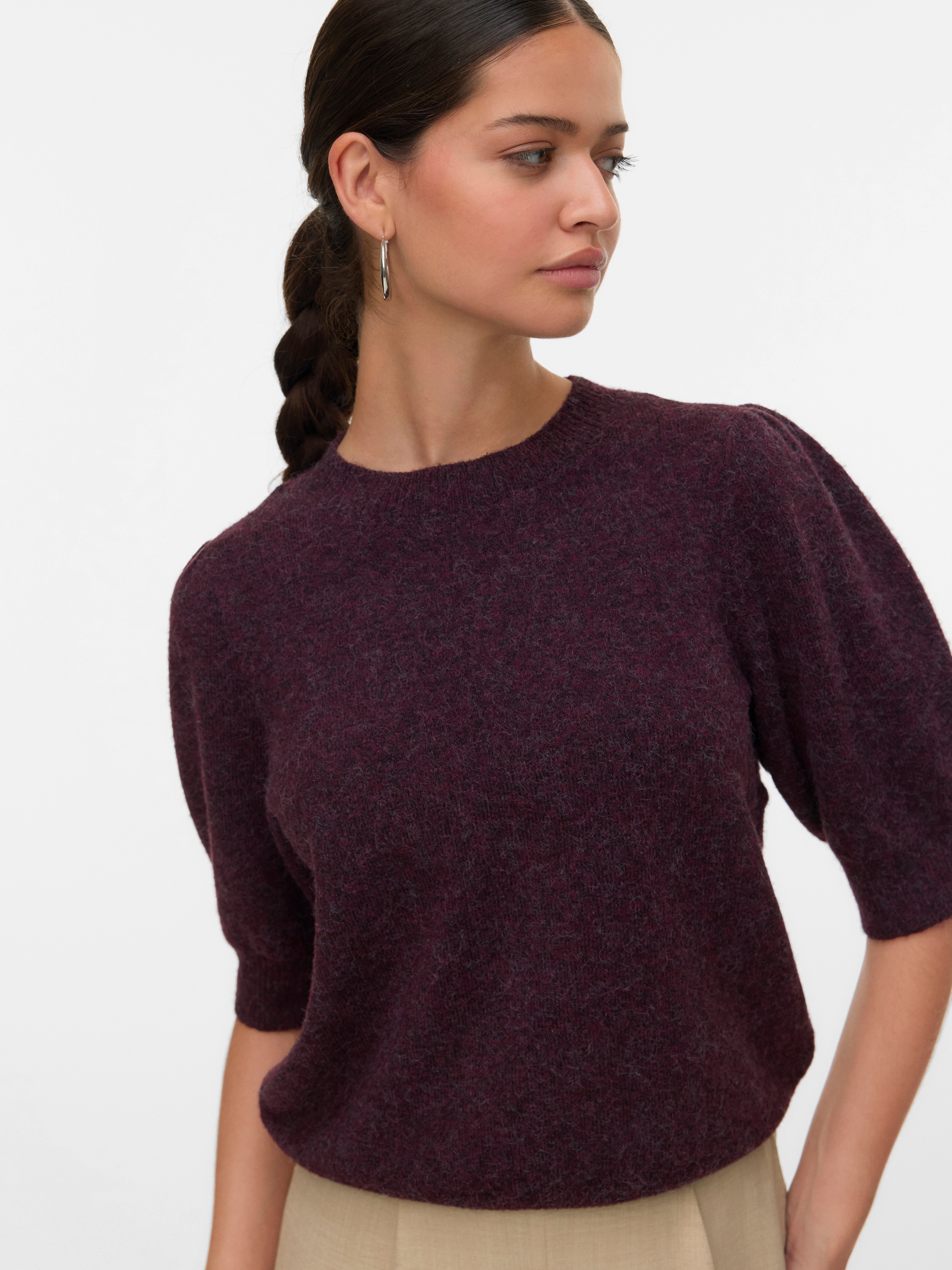 Vero Moda Strickpullover »VMDOFFY 2/4 O-NECK PULLOVER GA NOOS«, mit leichten Puffärmeln