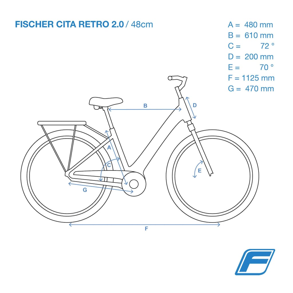 FISCHER Fahrrad E-Bike »CITA RETRO 2.0 418 48«, 3 Gang, Shimano, Shimano 3-Gang Nexus Nabenschaltung, (mit Akku-Ladegerät-mit Werkzeug)