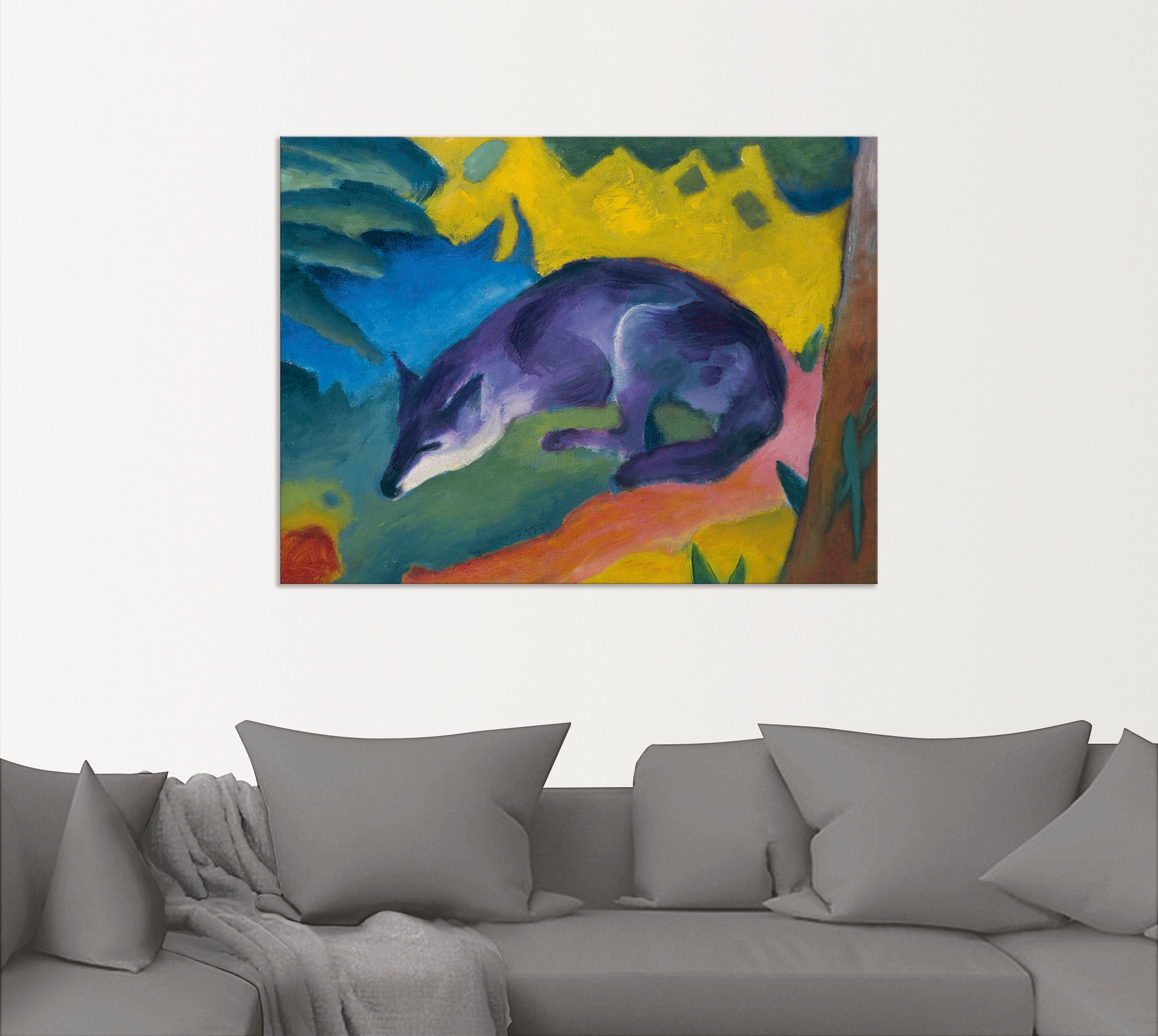 Artland Leinwandbild »Blauschwarzer Fuchs. 1911.«, Wildtiere, (1 St.), auf Keilrahmen gespannt