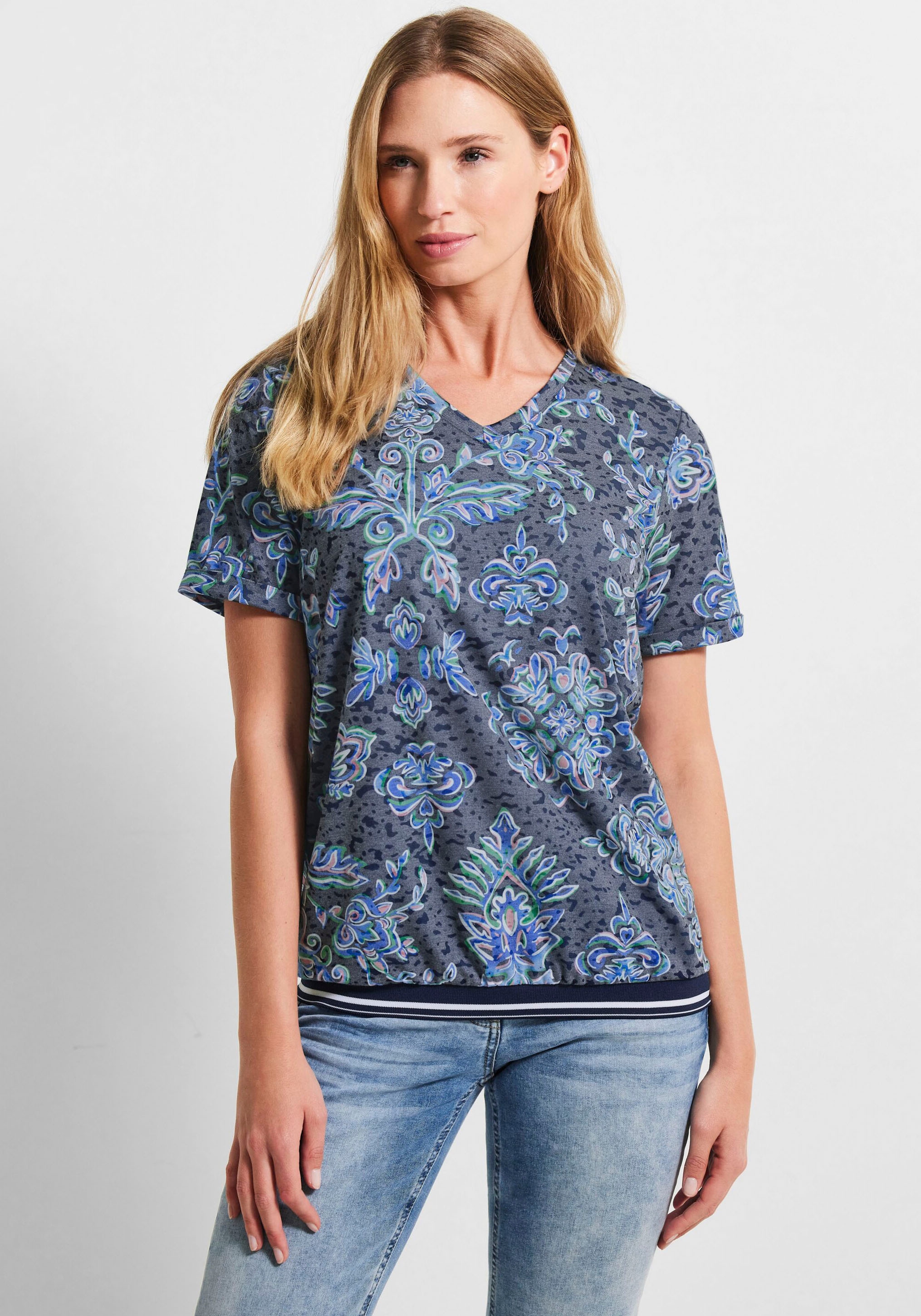 Cecil Print-Shirt, in einem angesagten Burn Out Look für kaufen | BAUR