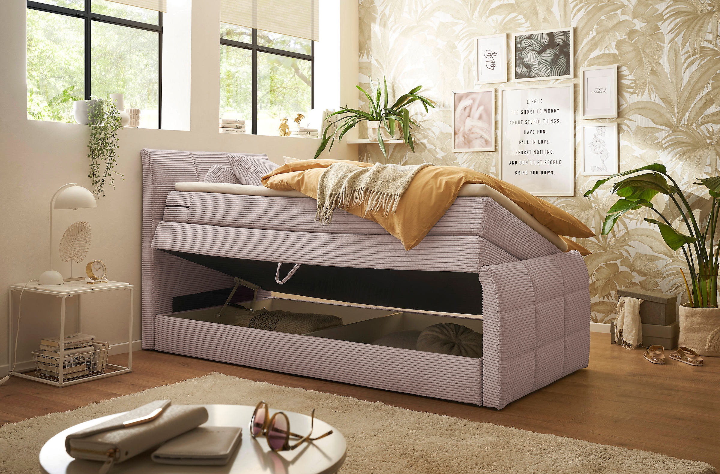 ED EXCITING DESIGN Boxspringbett »Bolivia«, harte Seite mit Kokosmatte, weiche Seite mit Filzabdeckung