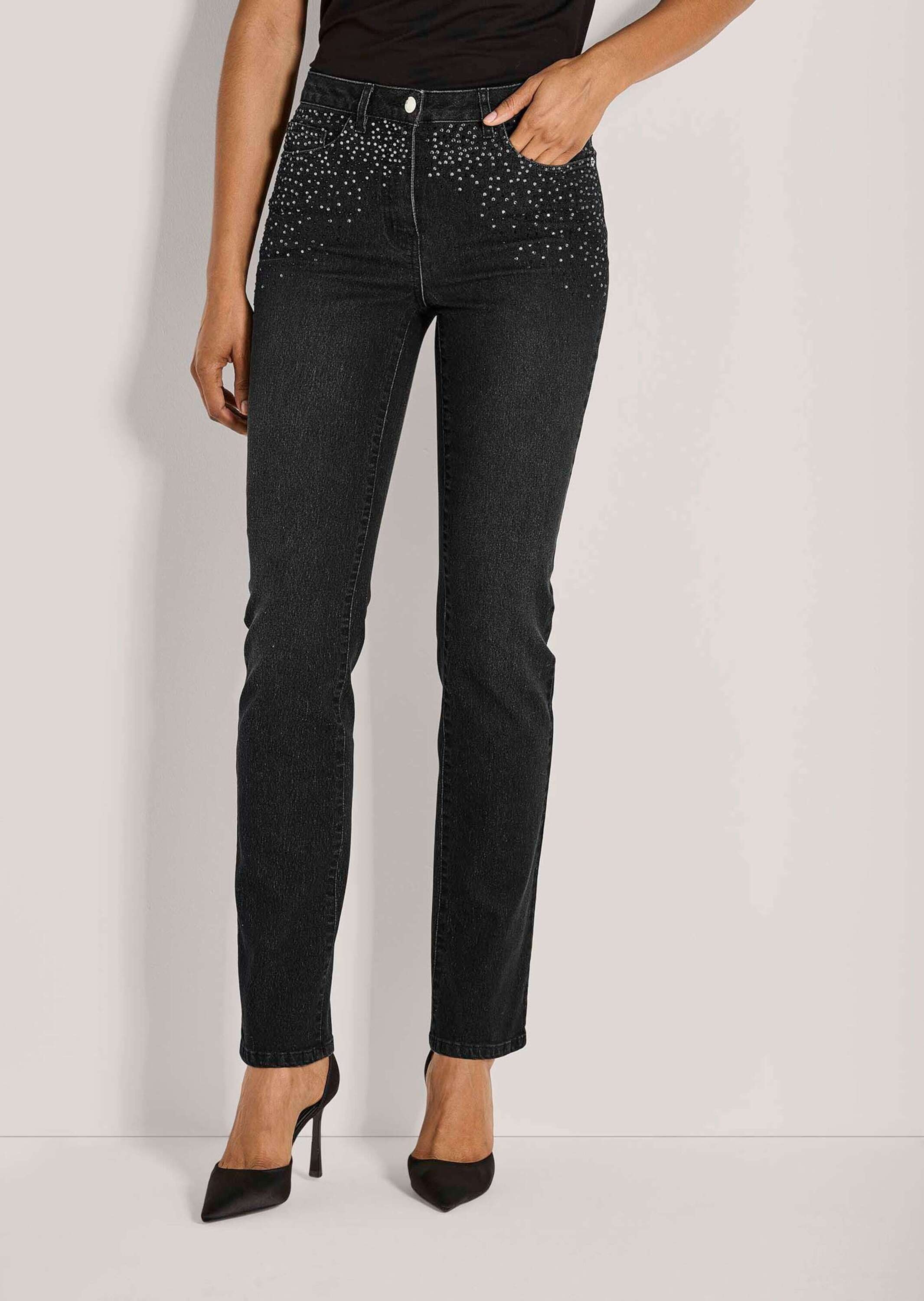 Thumbnail - MADELEINE Regular-fit-Jeans "Jeans Slim Fit Denim mit Strass"