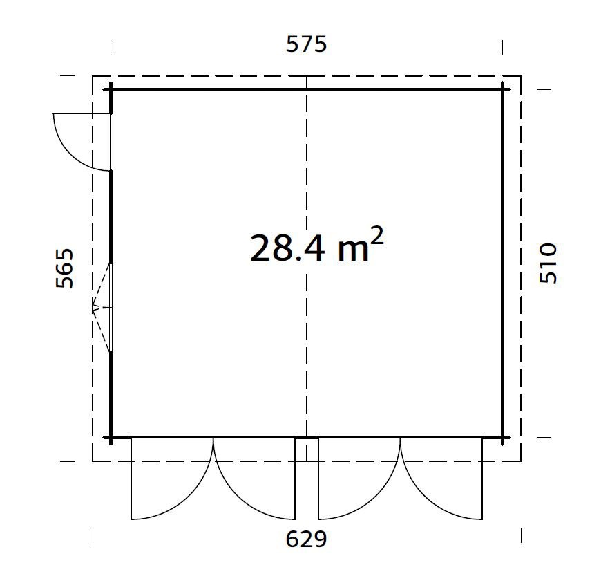Palmako Garage »Roger«, BxTxH: 629x565x310 cm, mit Holztor, hellbraun