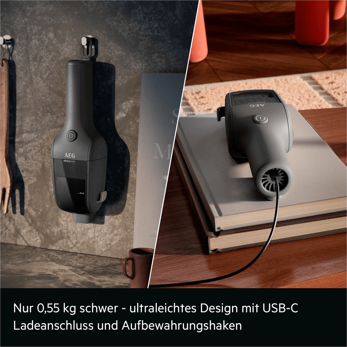 AEG Akku-Handstaubsauger »AH1EM10DG« nur 0,55 kg leicht, mit praktischer Blasfunktion