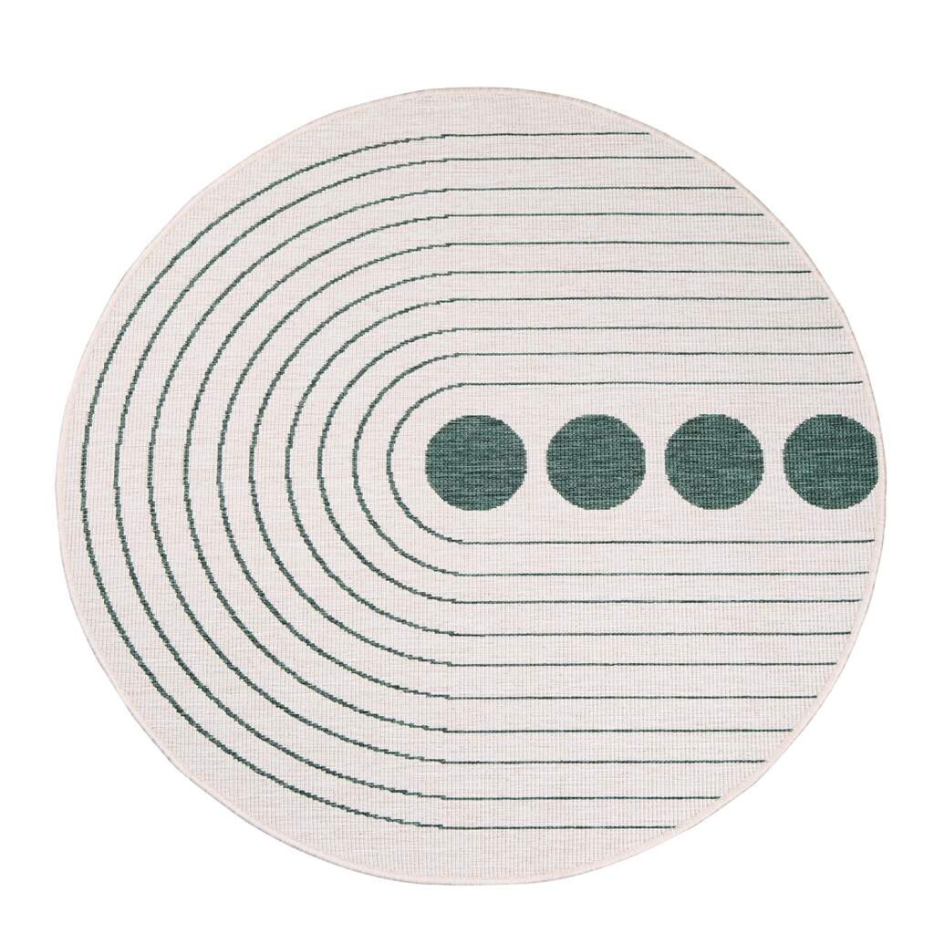 Carpet City Outdoorteppich »DUO RUG 5739«, rund, 5 mm Höhe, Wendeteppich Wetterfest In- & Outdoor, Balkon, Terrasse, Wohnzimmer