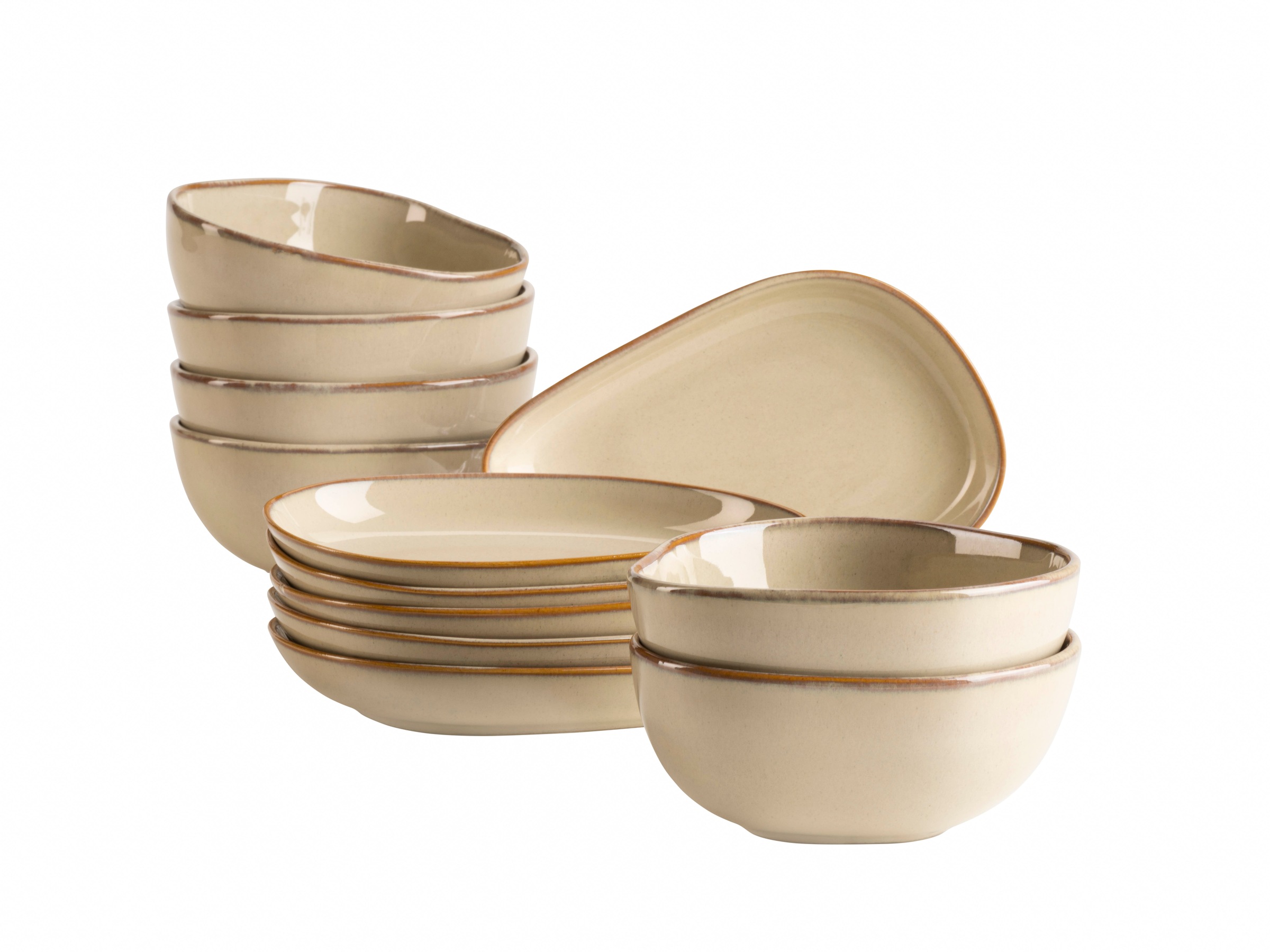 Mäser Sand Snackschale "Snacking-Set Cordelia Aus Steinzeug" 12 Stk. Aus Steinzeug von Baur