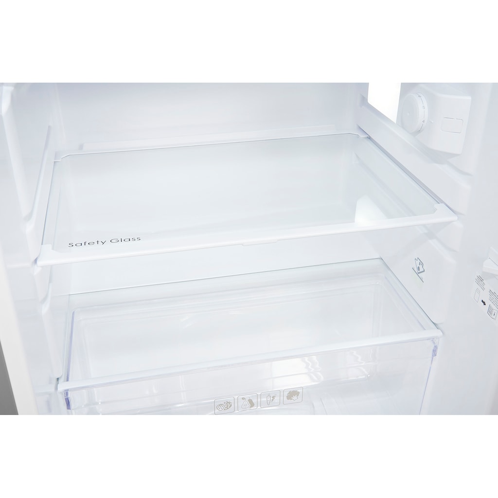 exquisit Kühlschrank »KS16-4-HE-040D«, KS16-4-HE-040D inoxlook, 85 cm hoch, 55 cm breit