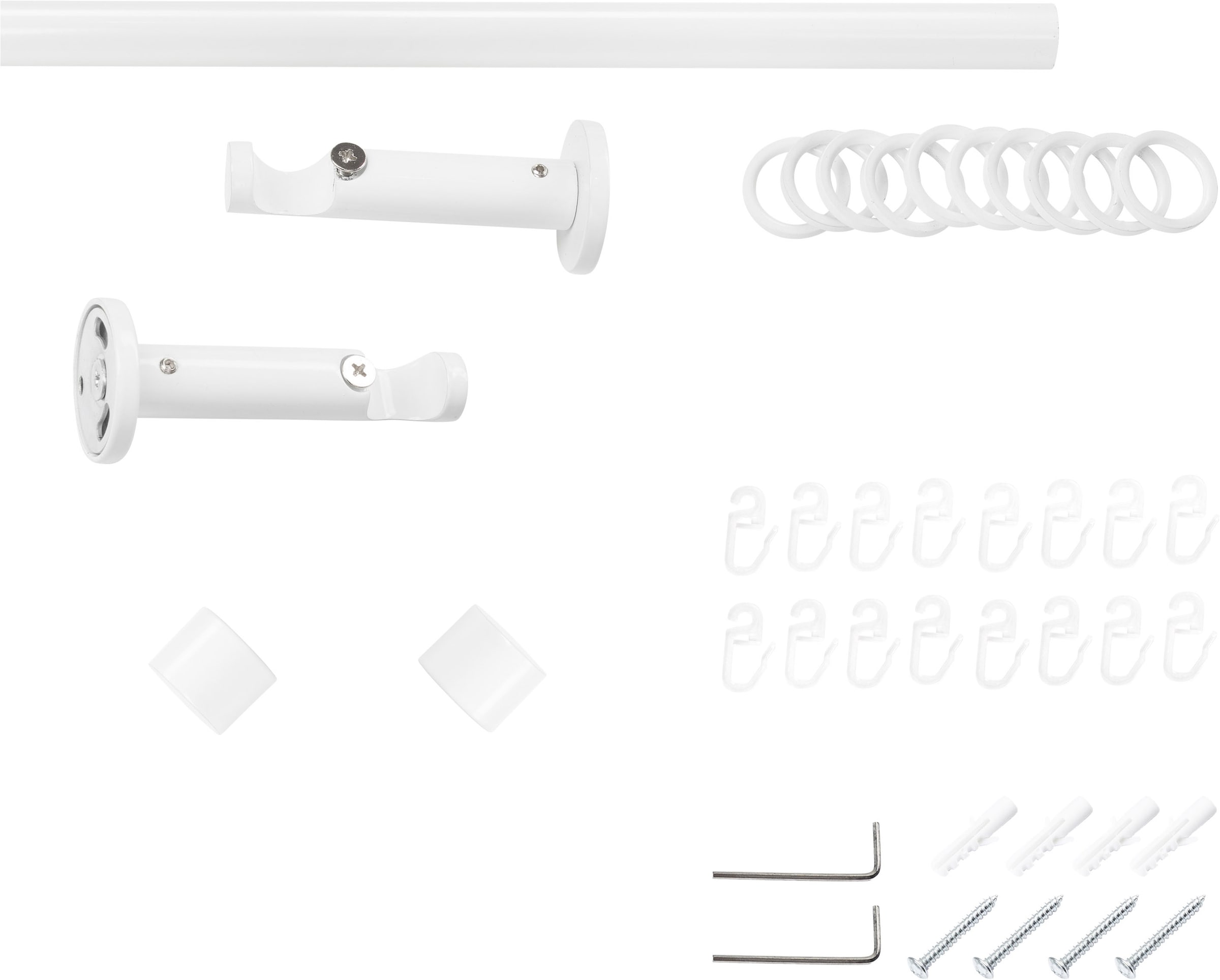 SN DECO GROUP Gardinenstange Ø 19 mm 1 läufig-läufig Fixmaß;kürzbar
