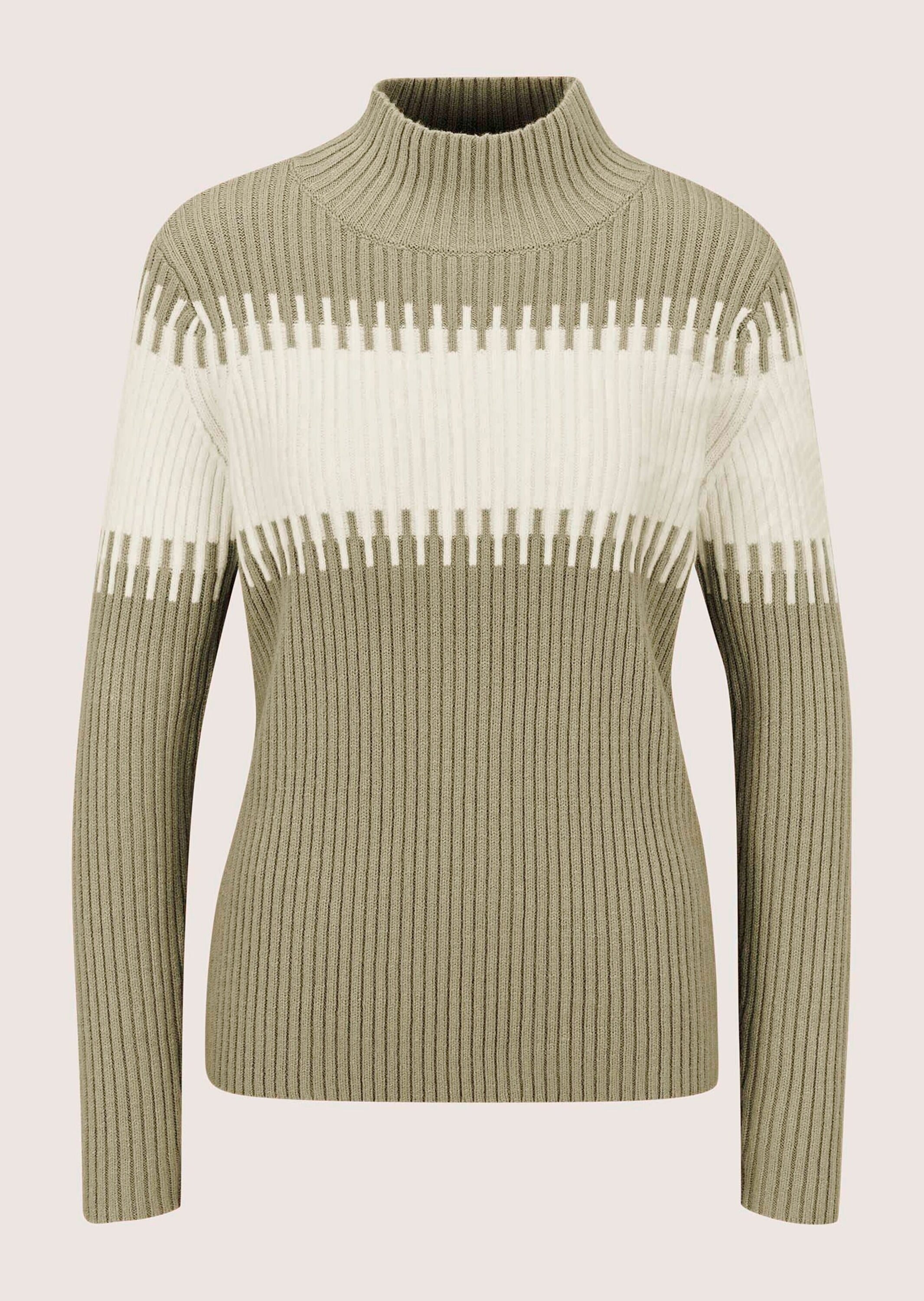 MADELEINE Longpullover "Strickpullover Stilvoller Winterpullover mit Blockstreifen" Weicher Garnmix mit Wolle