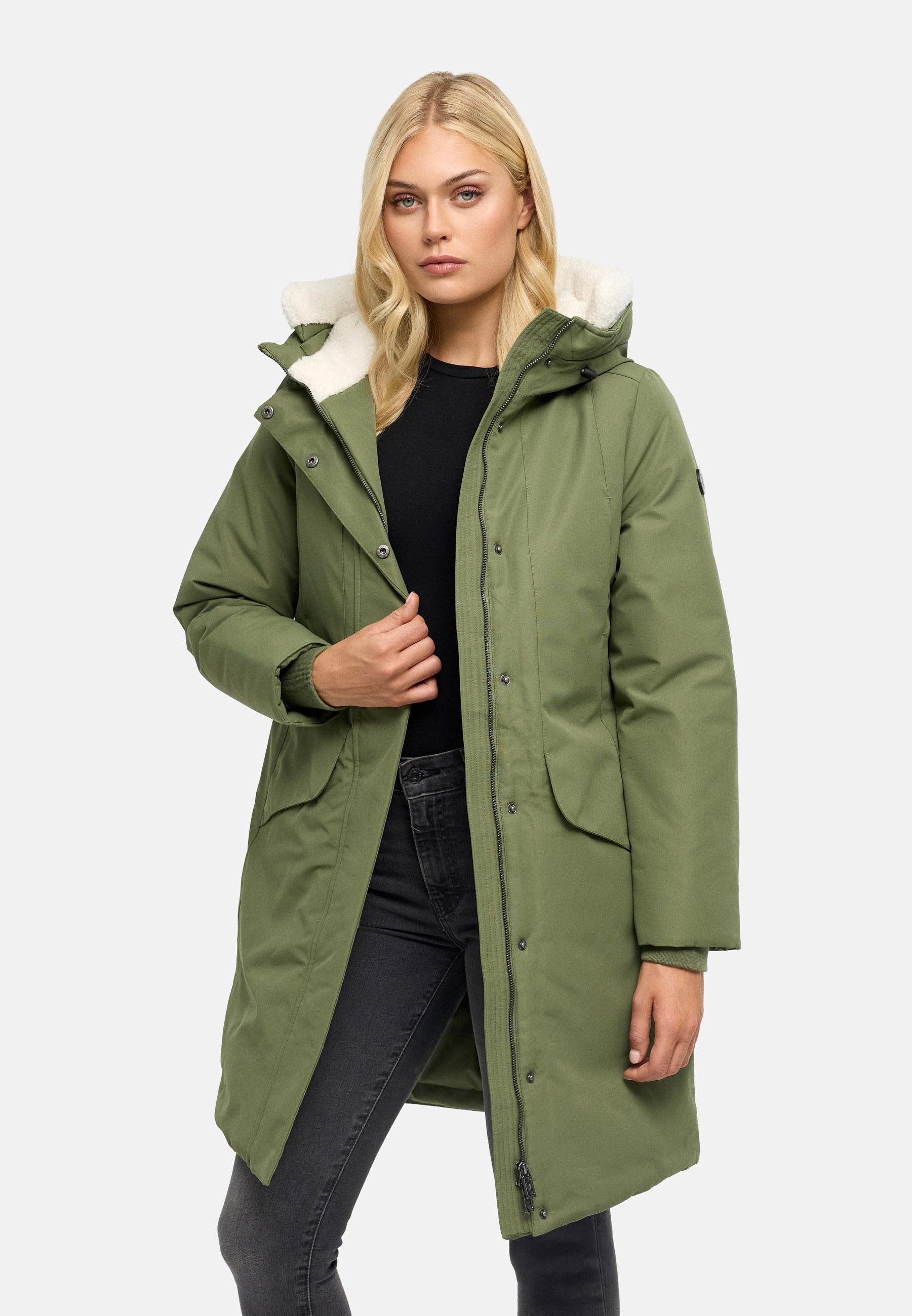 Navahoo Wintermantel »Bibber-Beauty 14« Warmer Damen Parka mit Tailenzugband