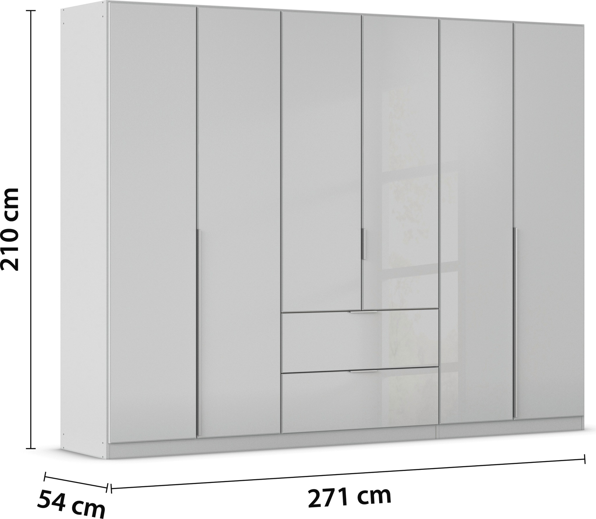 rauch Drehtürenschrank »Kleiderschrank Kleiderschränke Schrank Garderobe AGORDO mit Glasfront«, mit Außenschubkästen, in 6 Breiten und 2 Höhen MADE IN GERMANY