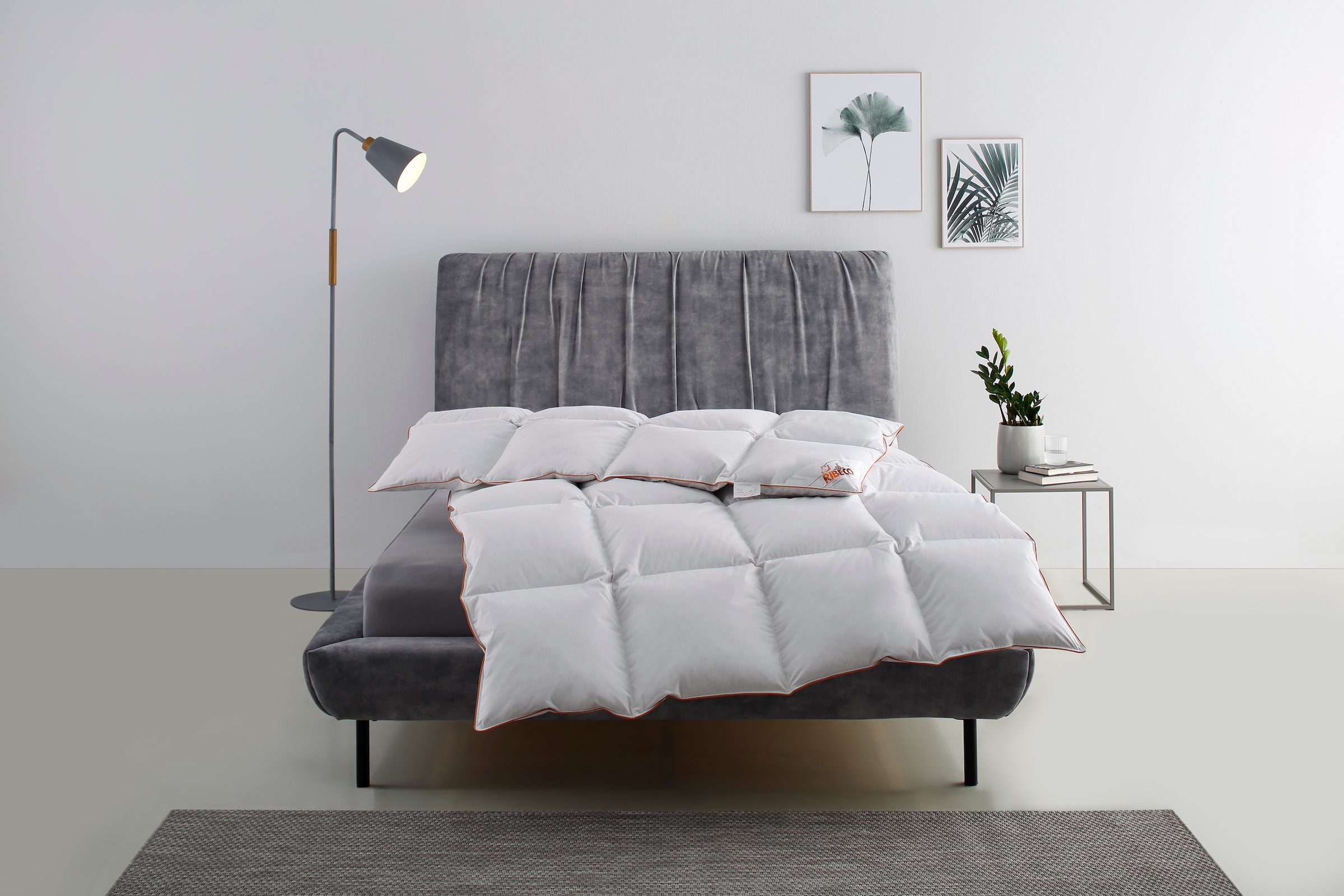 RIBECO Daunenbettdecke "Richard, Bettdecken für Sommer oder Winter, Made in Germany" normal Füllung 90Daune10Federn 1 Stk. tlg. Bettdecke 135x200 cm, 155x220 cm und weitere Größen, Decke
