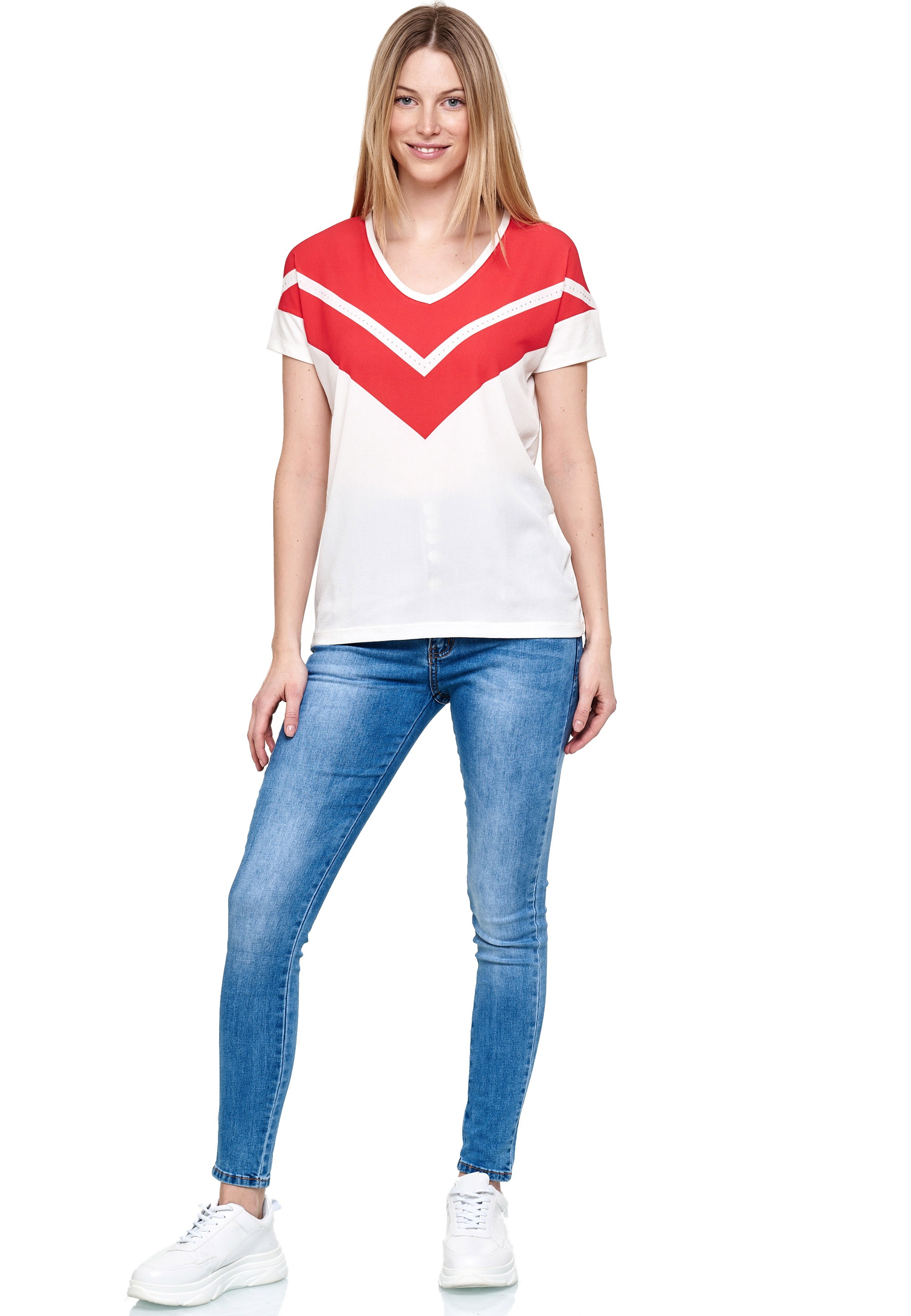 Decay T-Shirt, mit modischem Perlenbesatz
