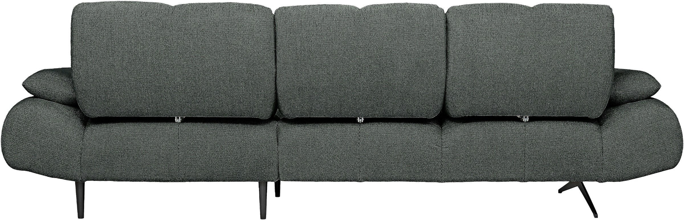 WERK2 Ecksofa »Prado-S Designer Sofa in L-Form mit Bubble-Optik, 285 cm breit« Sitztiefenverstellung an allen 3 Rückenelementen & Schwebe-Optik