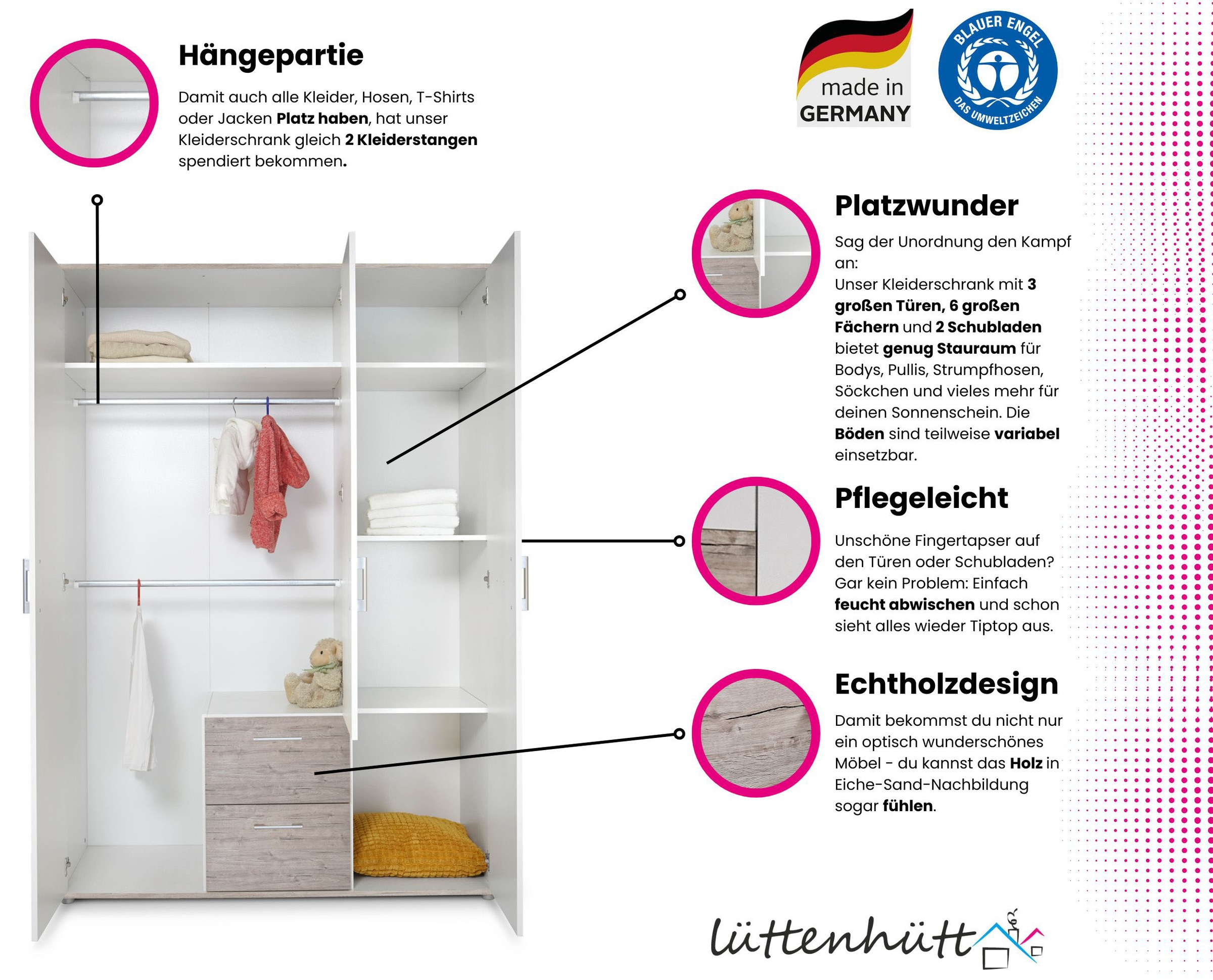Thumbnail - Home affaire Babyzimmer-Komplettset "Rieke, mitwachsende Möbel bis ins Jugendalter, toll für kleine Zimmer" Kinderbett, ...