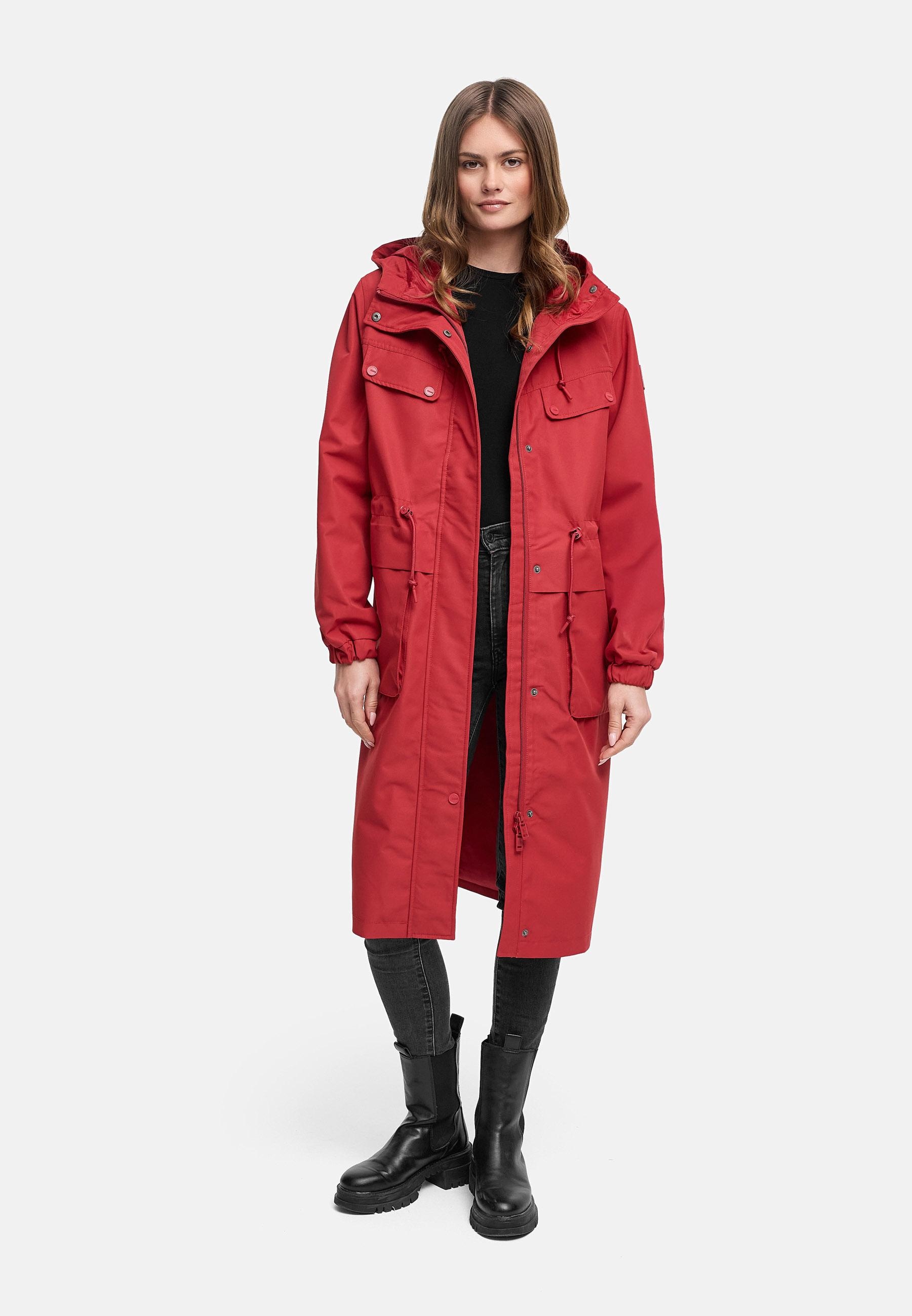 Navahoo Langmantel »Kirschwind 14« Wasserdichter Übergangsmantel mit Brusttaschen