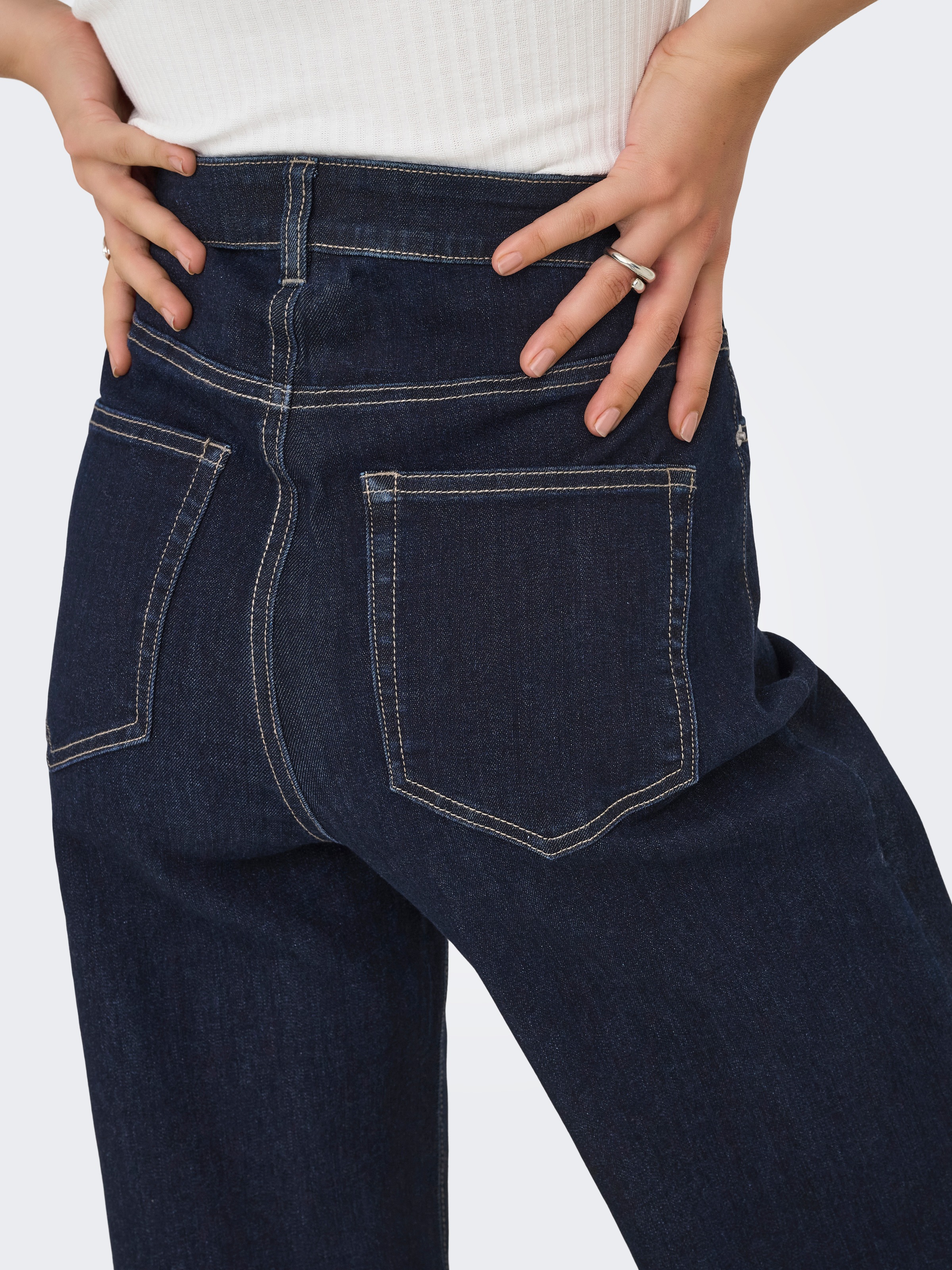 Thumbnail - ONLY High-waist-Jeans "ONLJUICY-WAUW HW WIDE DNM GUA334 NOOS" high waist, weite Beinform, dark blue