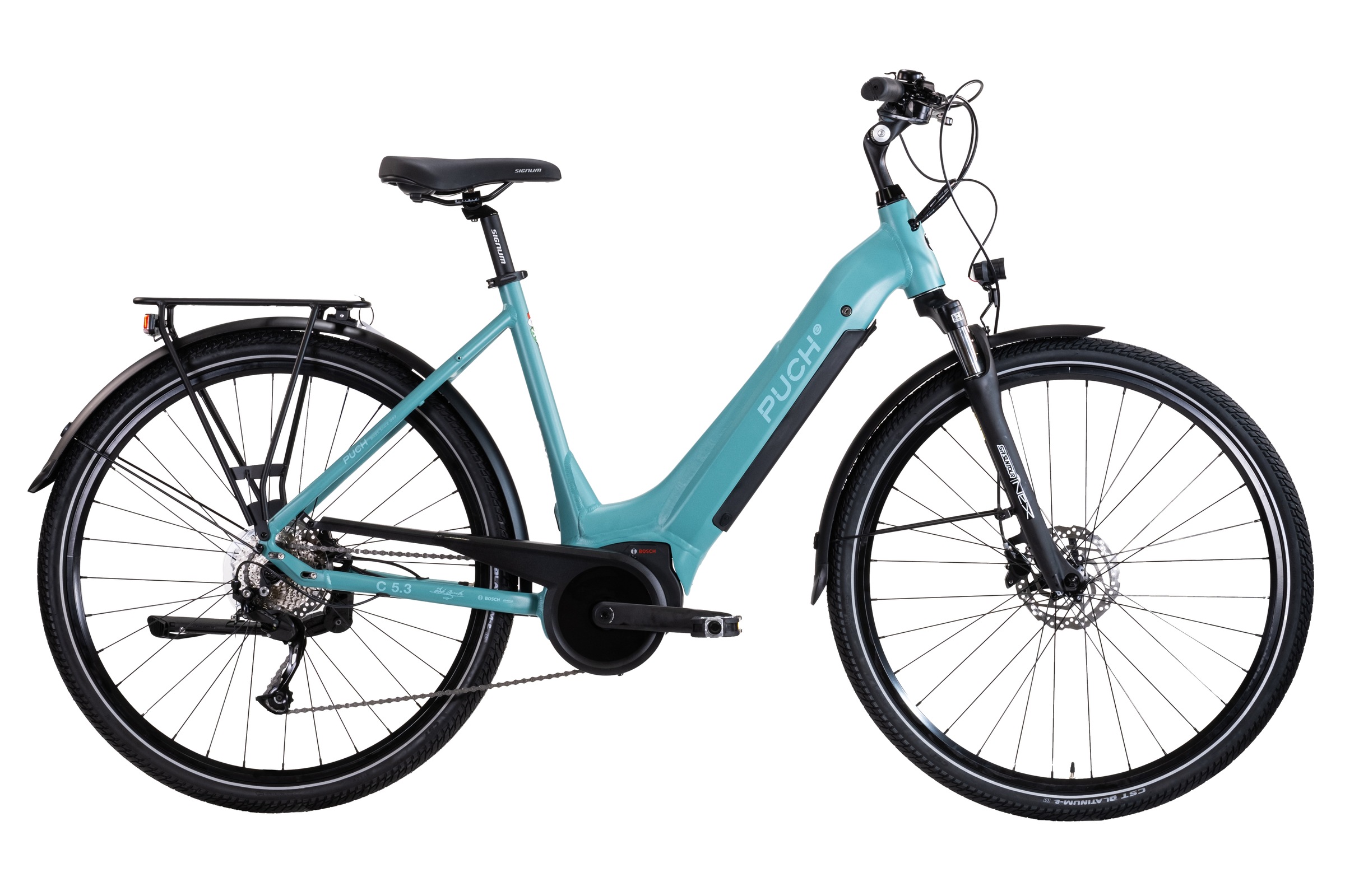 PUCH "PUCH C5.3 ALIVIO / BOSCH 500 Wh 28" grün 9-Gänge" 9 Gang Shimano Alivio RDM3100 Schaltwerk Kettenschaltung Mittelmotor 250 W BOSCH PERFORMANCE LINE 36 V/250 W, Mittelmotor