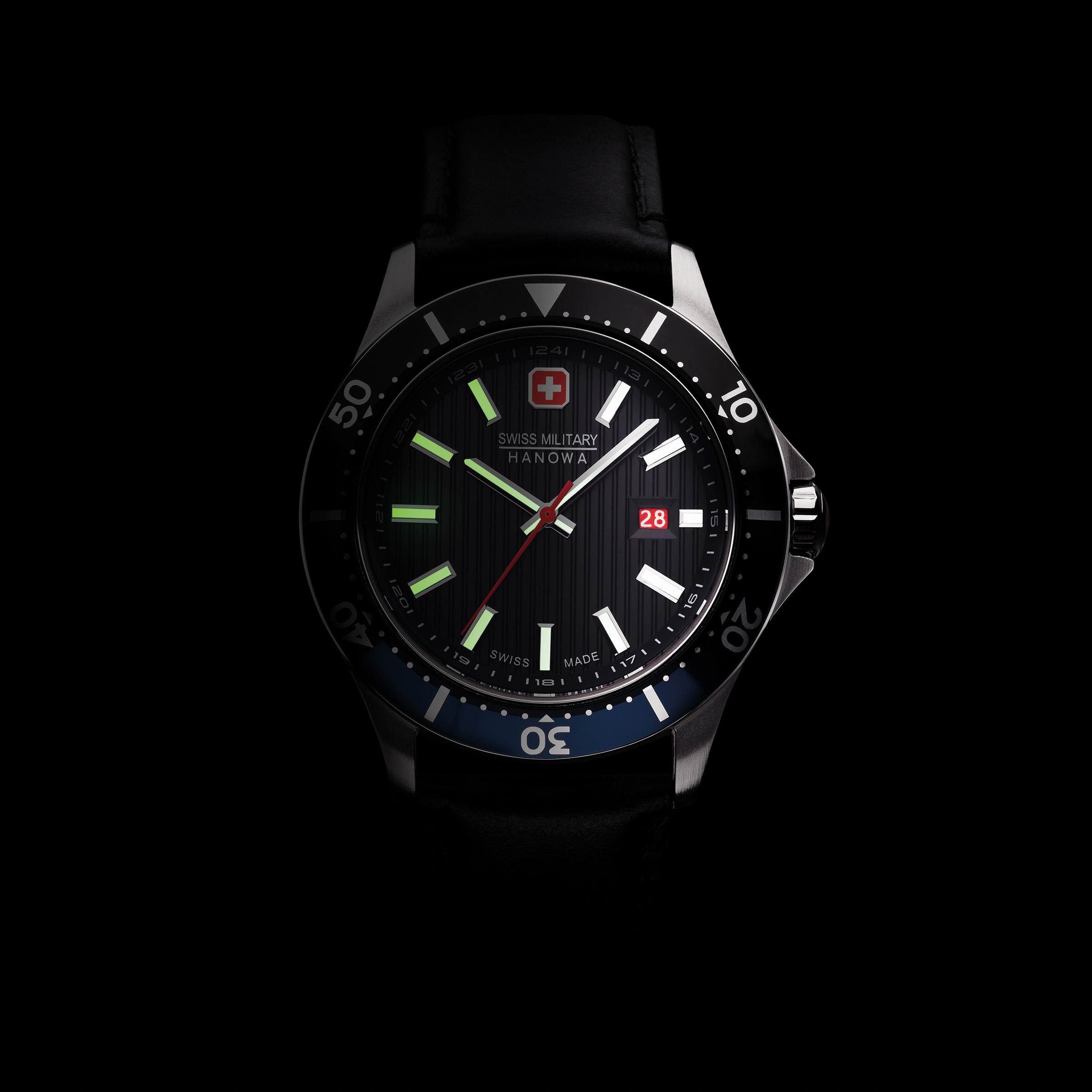Swiss Military Hanowa Schweizer Uhr »FLAGSHIP X, SMWGB2100606«, Quarzuhr, Armbanduhr, Herrenuhr, Swiss Made, Datum, Saphirglas, analog
