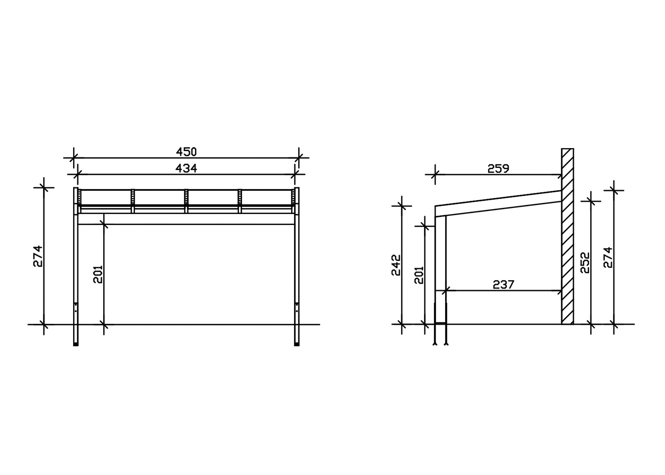 Skanholz Terrassendach »Novara«, BxT: 450x259 cm