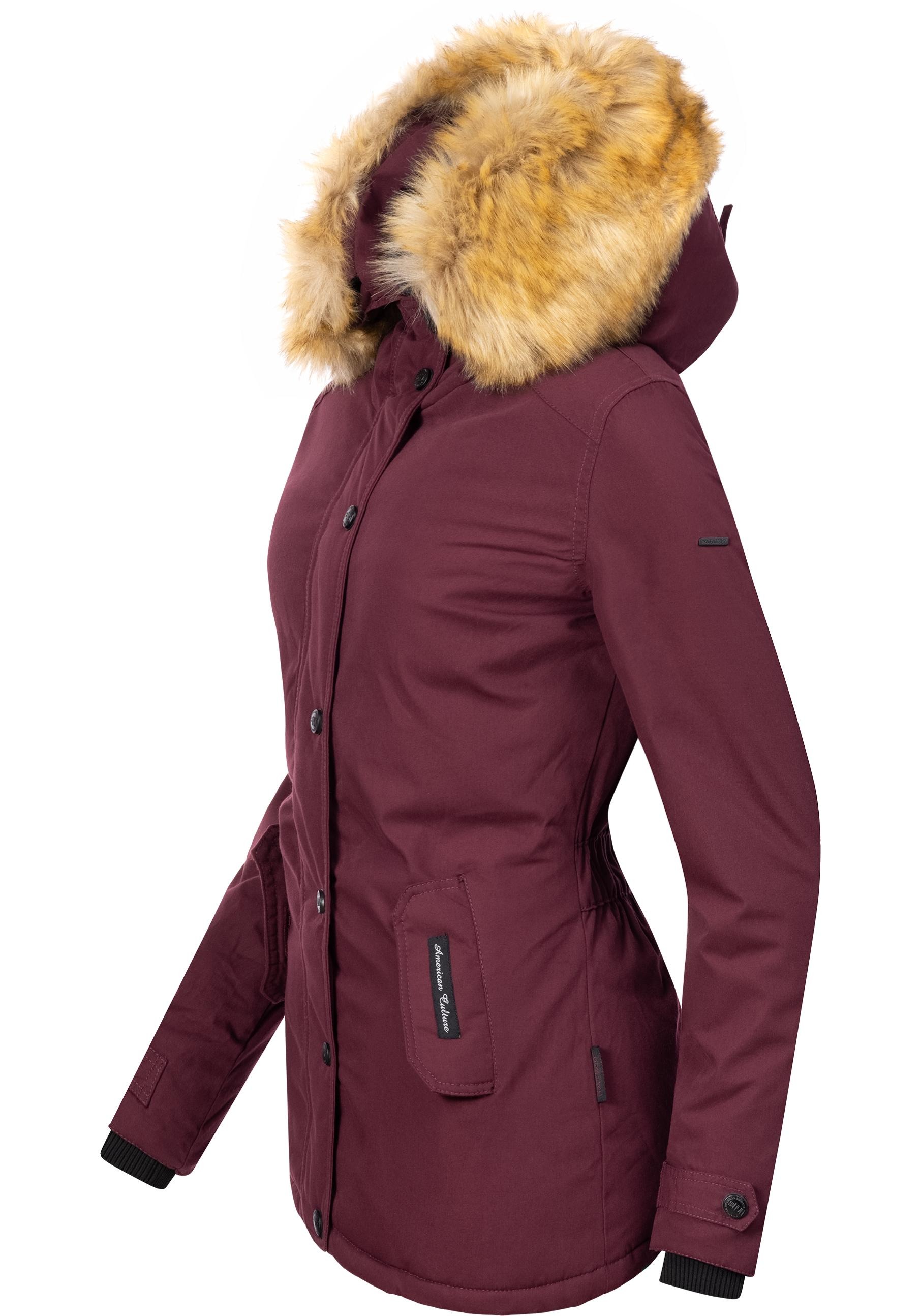 Navahoo Winterjacke »Laura«, mit mit edler für Parka BAUR Kunstfell-Kapuze | Kapuze, bestellen