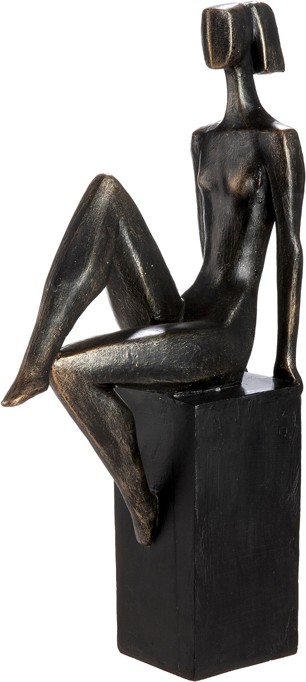 GILDE Skulptur "Skulptur Frau Eleganz bronzefarben" Anmut graziös dekorativ Wohnambiente Geschenkidee