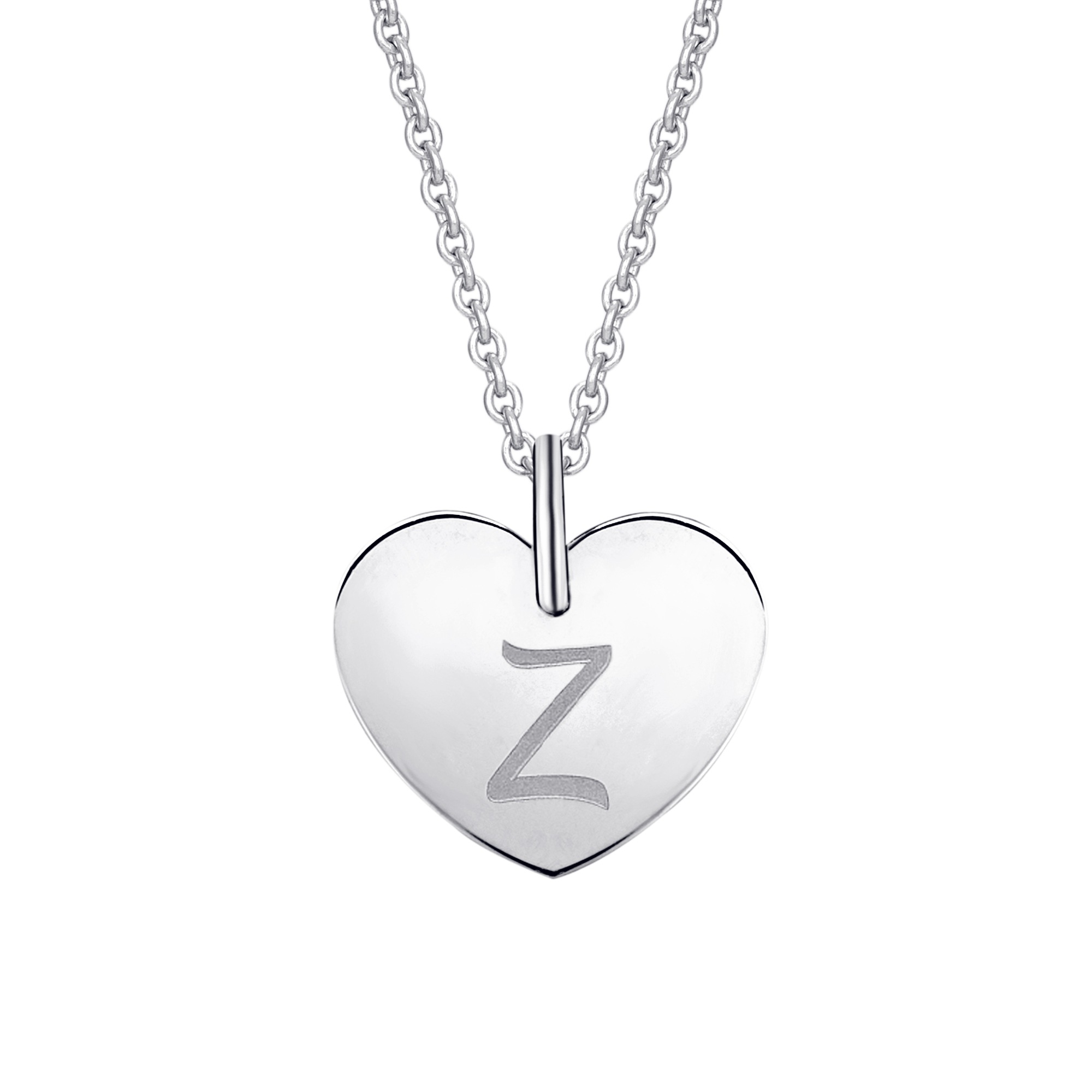 ONE ELEMENT Damen Kettenanhänger "Herz mit Gravur Z Buchstaben Anhänger aus 333 Weißgold", Z, Gold Weißgold 333, silber, Gold, Weißgold 333,