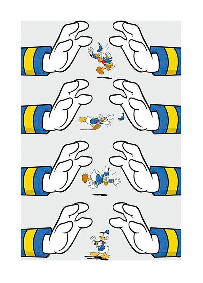 Komar Poster "Donald Duck Hands", Disney, (1 St.), Kinderzimmer, Schlafzimmer, Wohnzimmer