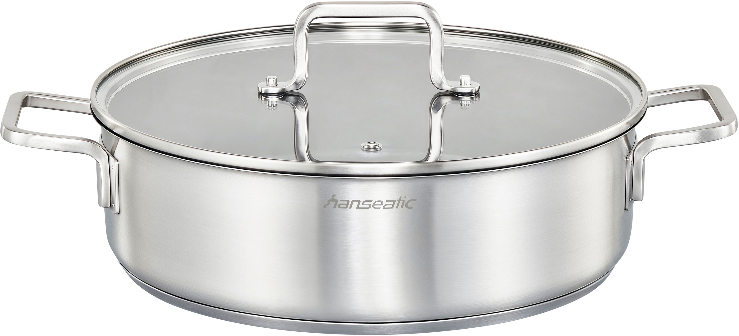 Thumbnail - Hanseatic Pfannen-Set "DAILY" Edelstahl 18/10 Set, 1x Pfanne 24 cm, 1x Servierpfanne 28 cm mit Deckel, 3 Stk. tlg. mit A...