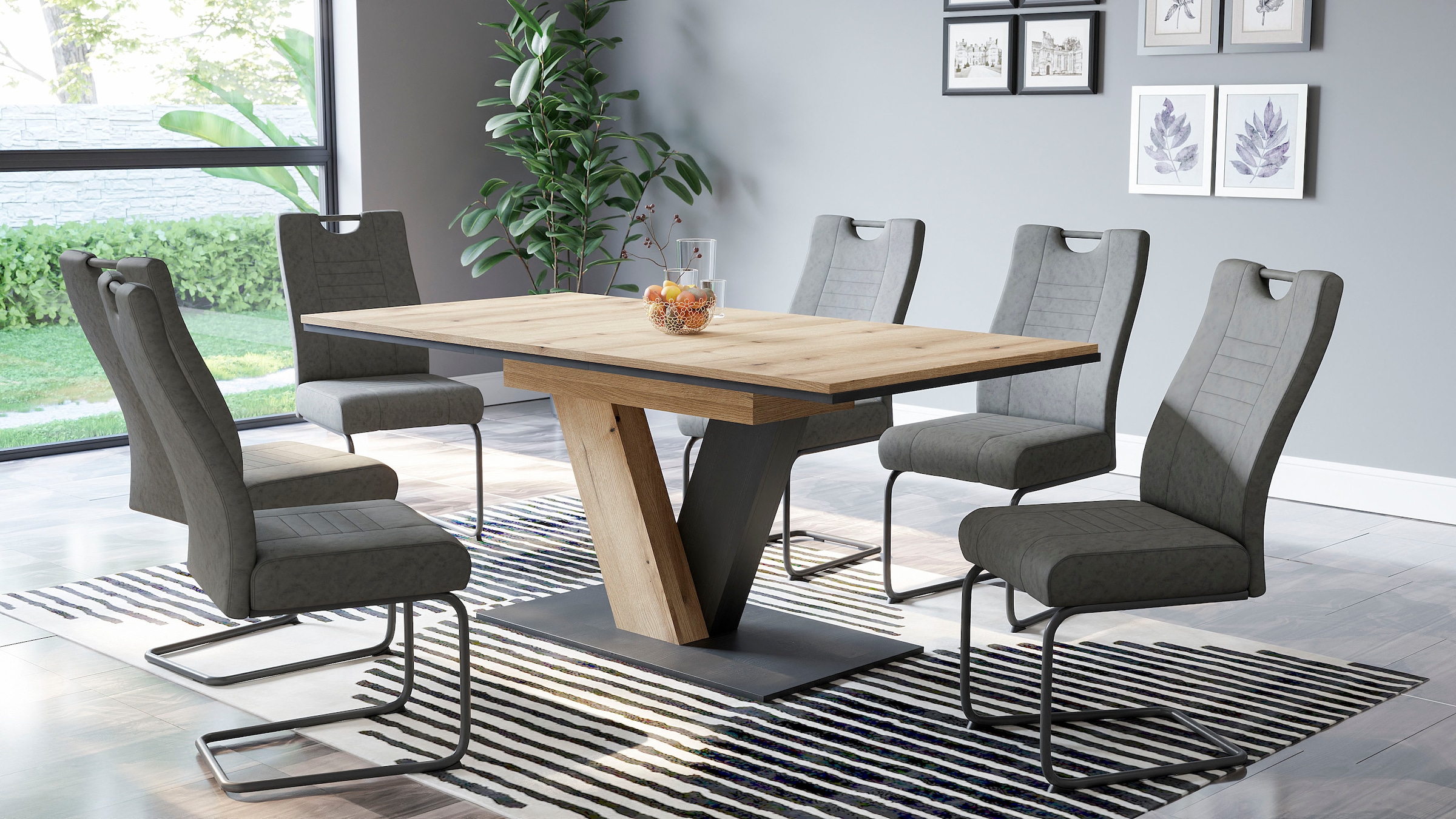 OTTO home Essgruppe ""Altona", Esstisch ausziehbar plus 6 Stühle, TOPSELLER günstig online kaufen