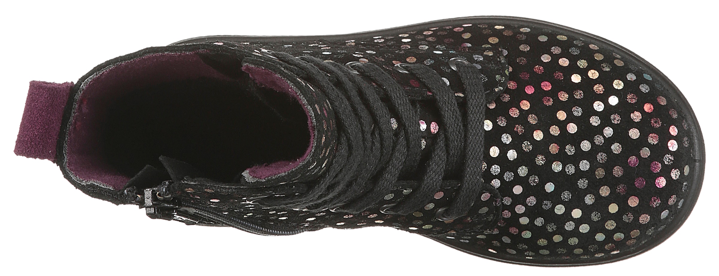Ricosta Schnürboots »Anni WMS: normal«, Glitzerschuh mit TEX-Ausstattung, Größenschablone zum Download