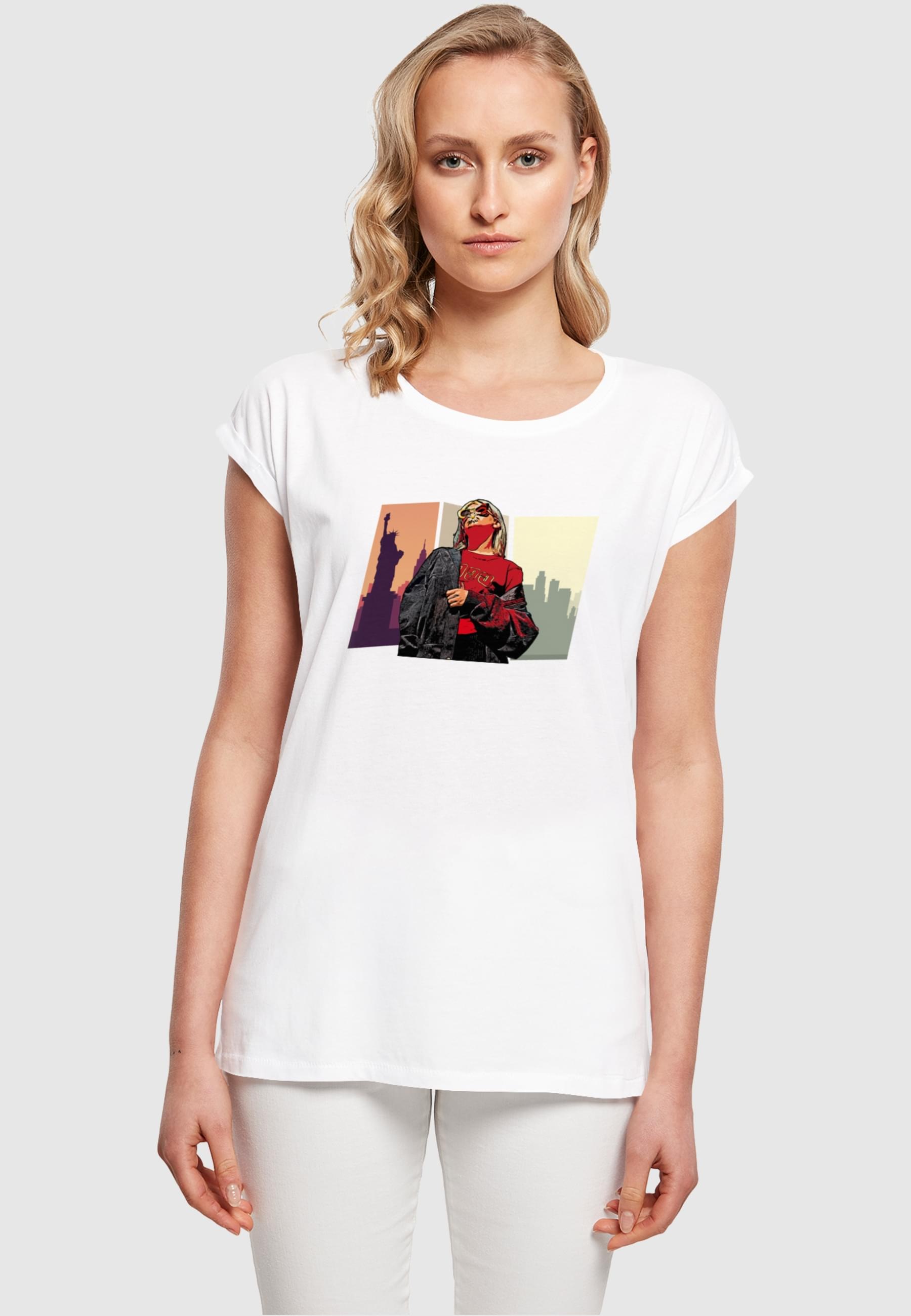 Merchcode T-Shirt »Merchcode Damen Laides Grand Red Girl Extended Shoulder Tee«, (1 tlg.)