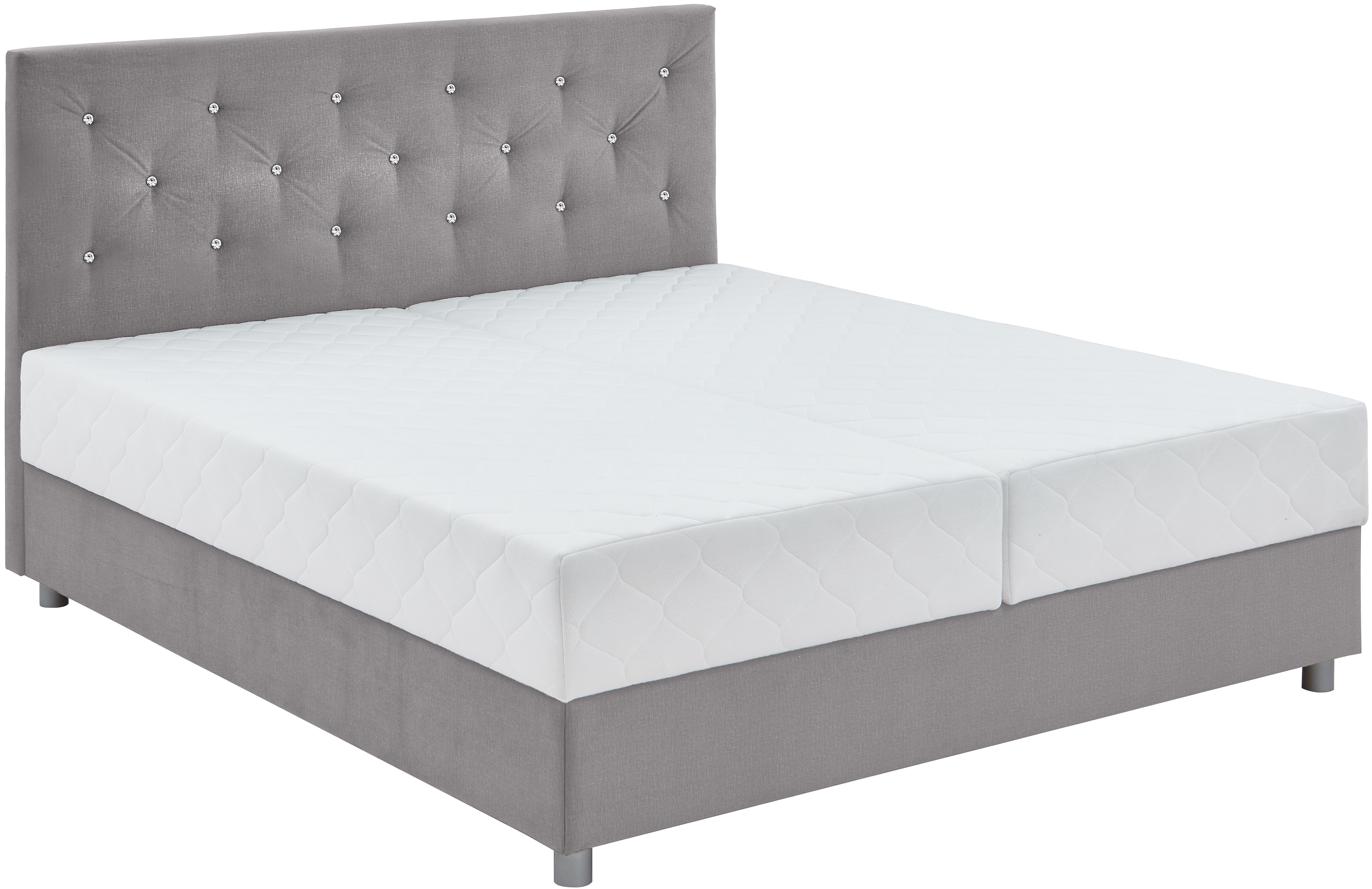 ATLANTIC home collection "CELIA im hochwertiger Samtoptik" mit Taschen-Federkernmatratze, Bettkasten und Strass-Steinen
