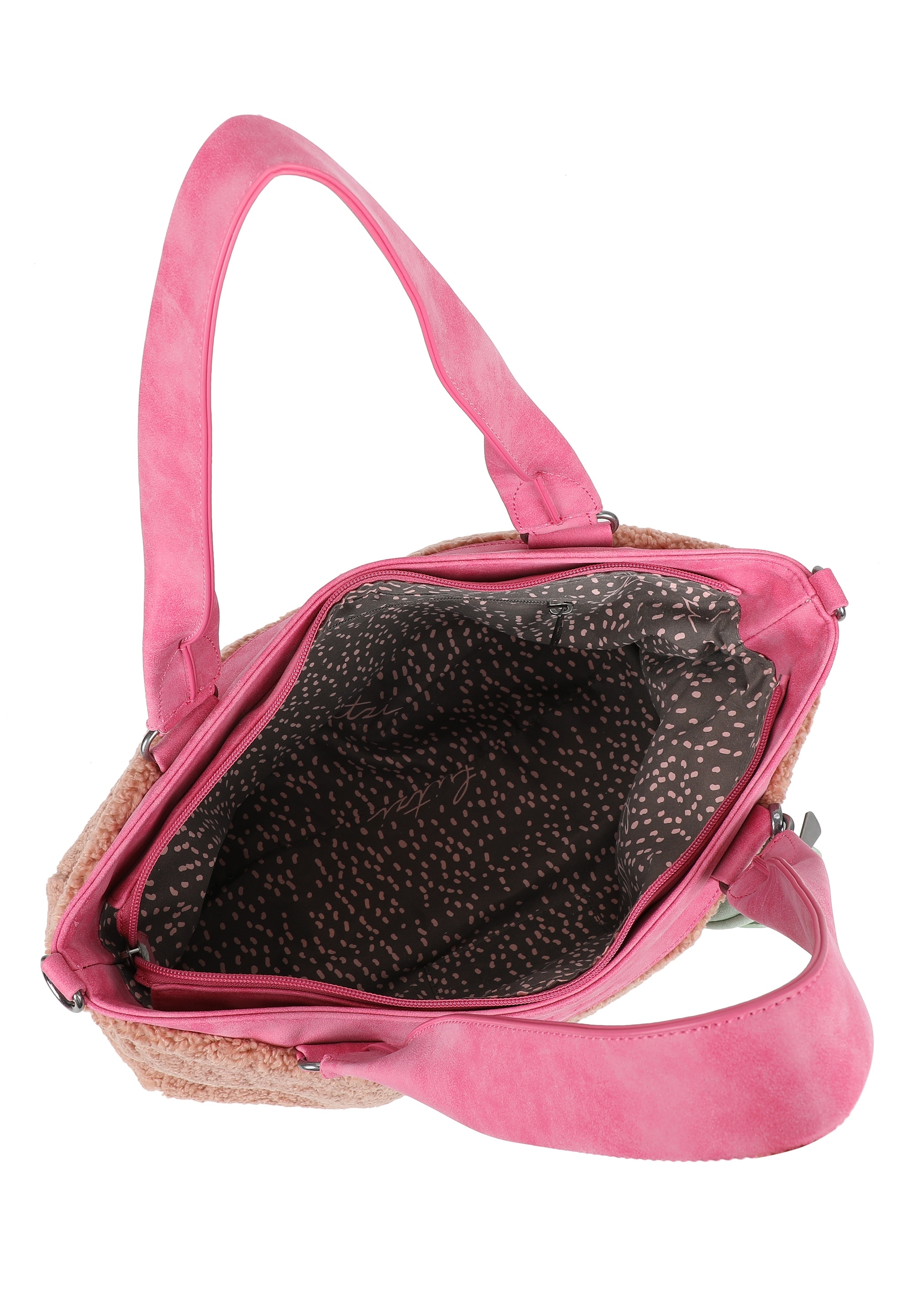 Fritzi aus Preußen Henkeltasche »Teddy Black«, aus kuscheligem, veganem Teddy-Material