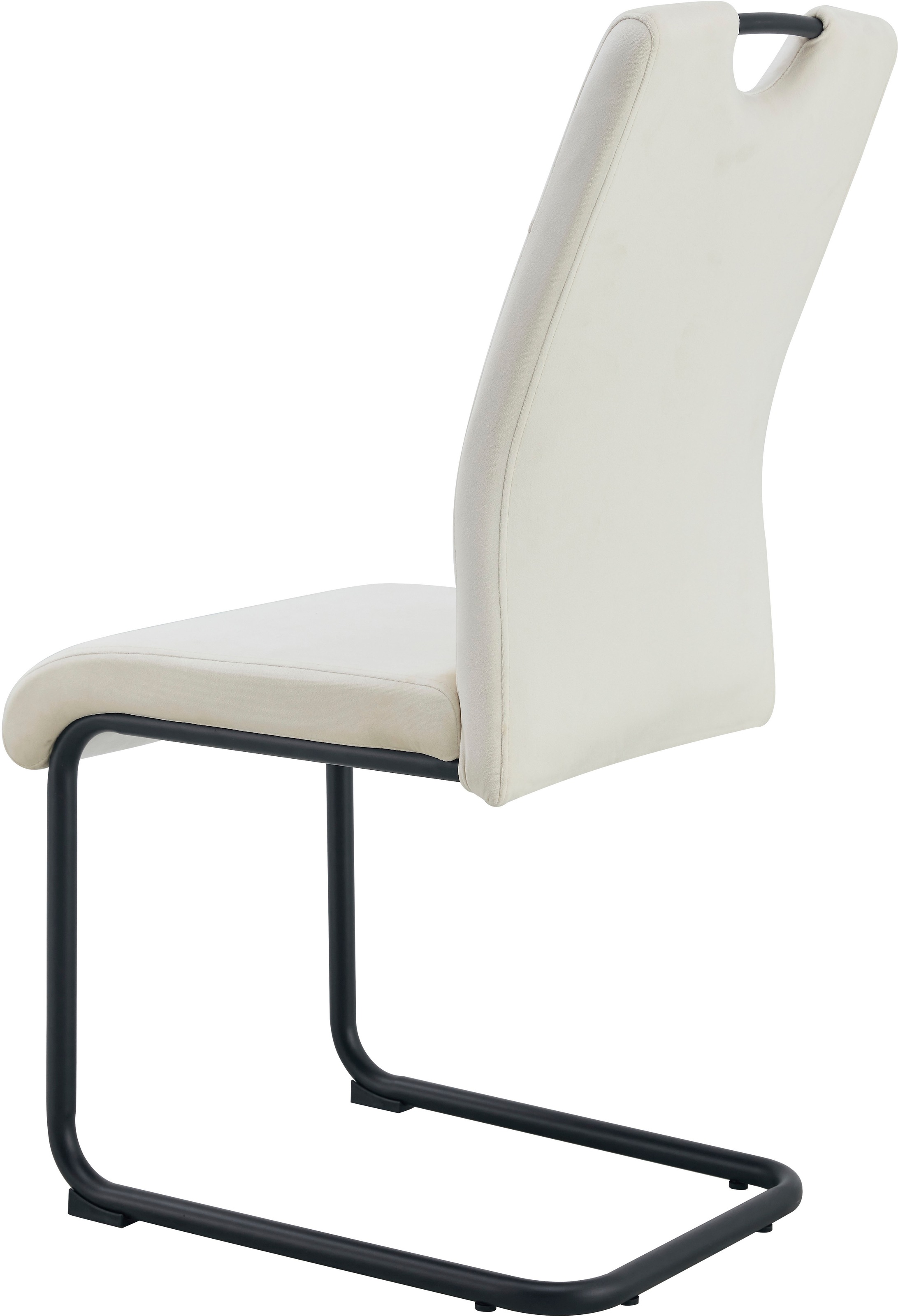 Home affaire Esszimmerstuhl »AIRDRIE, 2er Set, mit Metallgestell in matt schwarz« (Set) 2 Stk.in verschiedenen Farben, Belsatbarkeit pro Stuhl 120 kg, mit Griffloch