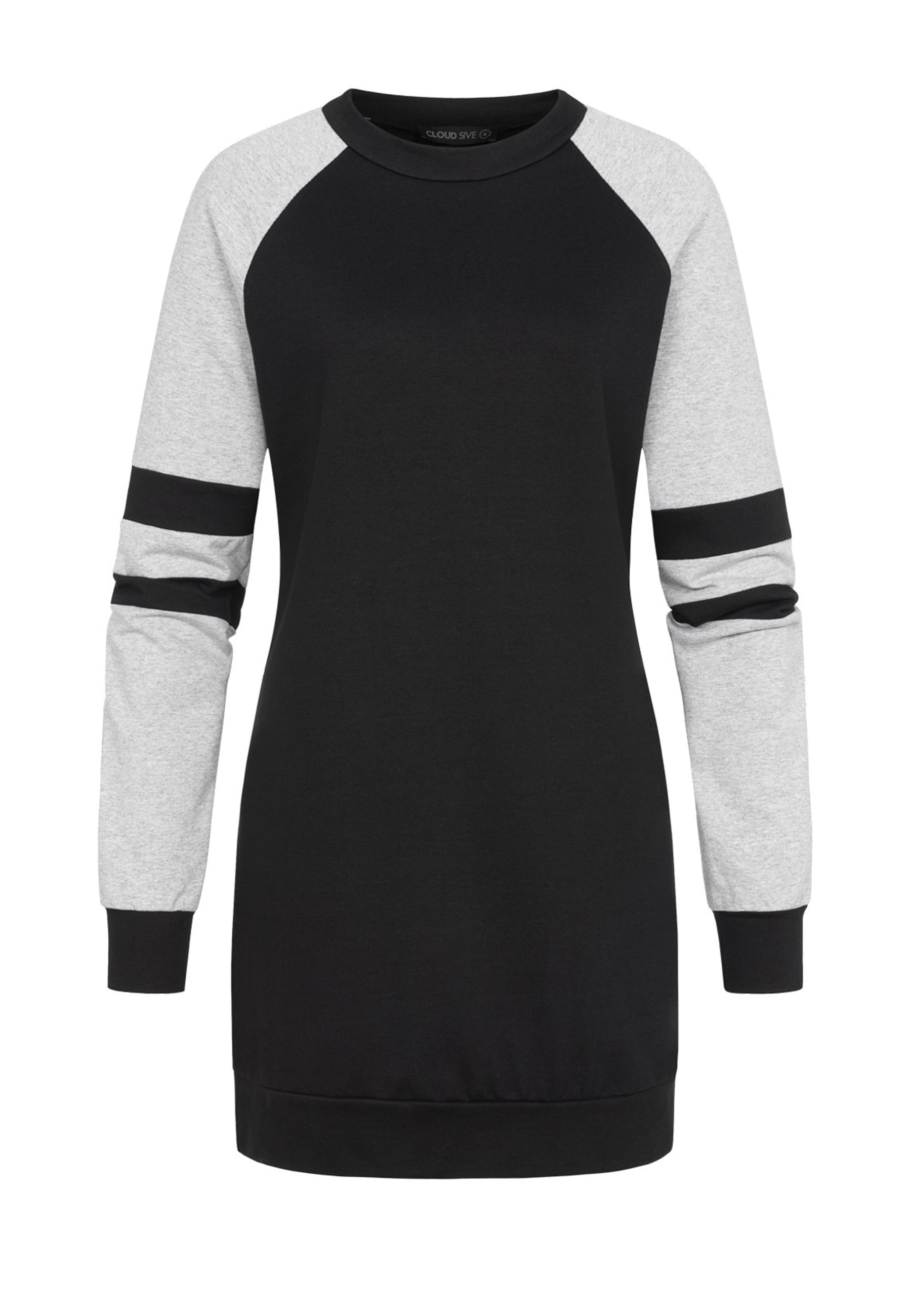 CLOUD 5IVE Shirtkleid "CLOUD 5IVE Sweatkleid mit Raglanärmeln und Rundhals Kontrast" 1 Stk. tlg.