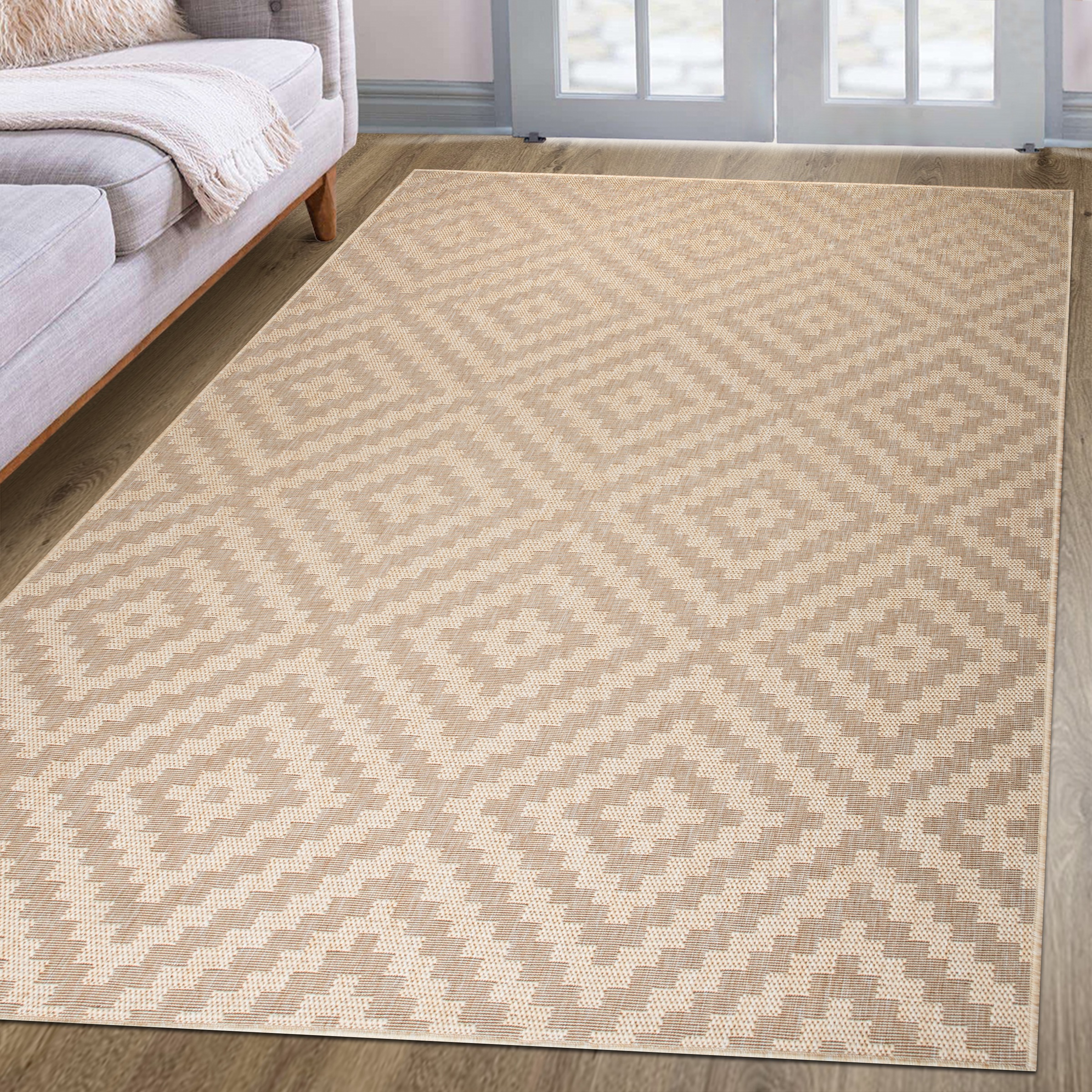 my home Teppich »Cordoba auch als Läufer erhältlich«, rechteckig, 3 mm Höhe, In- und Outdoor geeignet, Sisal-Optik, Wetterfest & UV-beständig, Boho